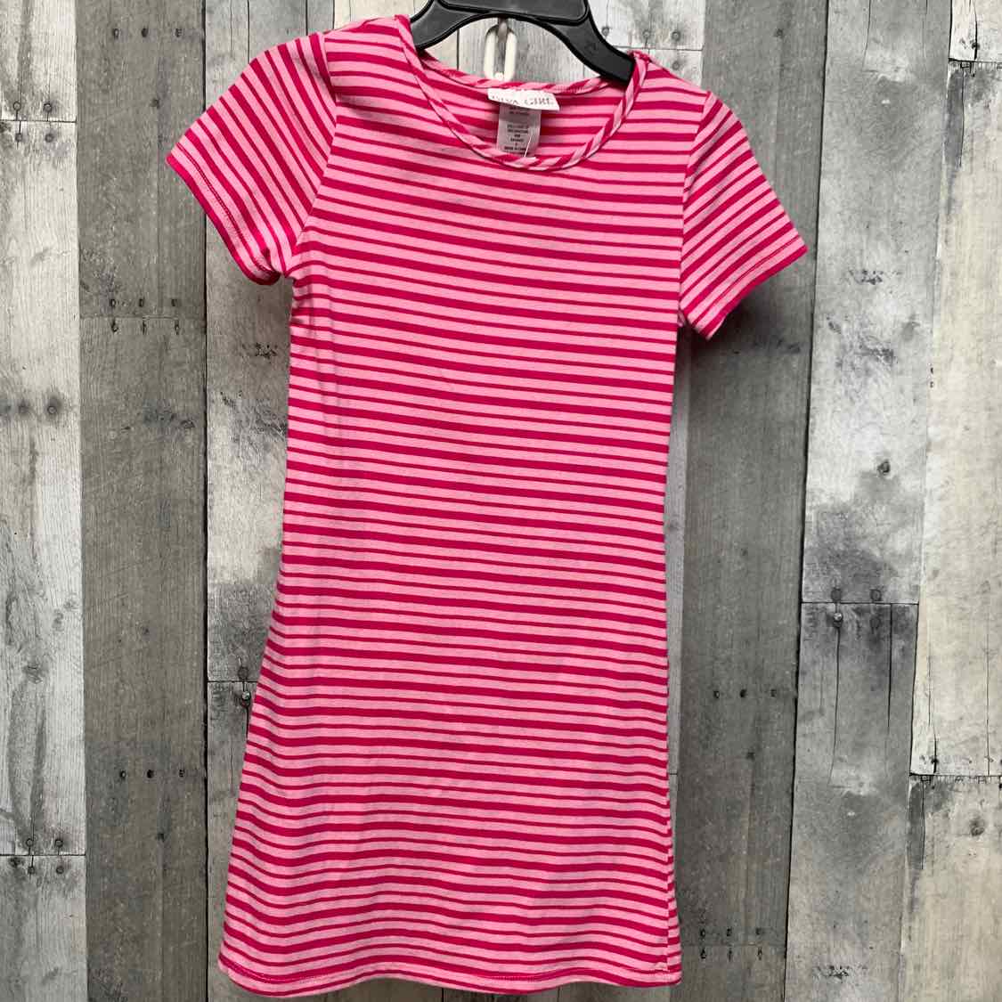 Size 8 Pink Striped Tween Diva Dress - Knit