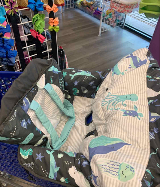 Gold Bug Gray/Blue Ocean Cart Cover