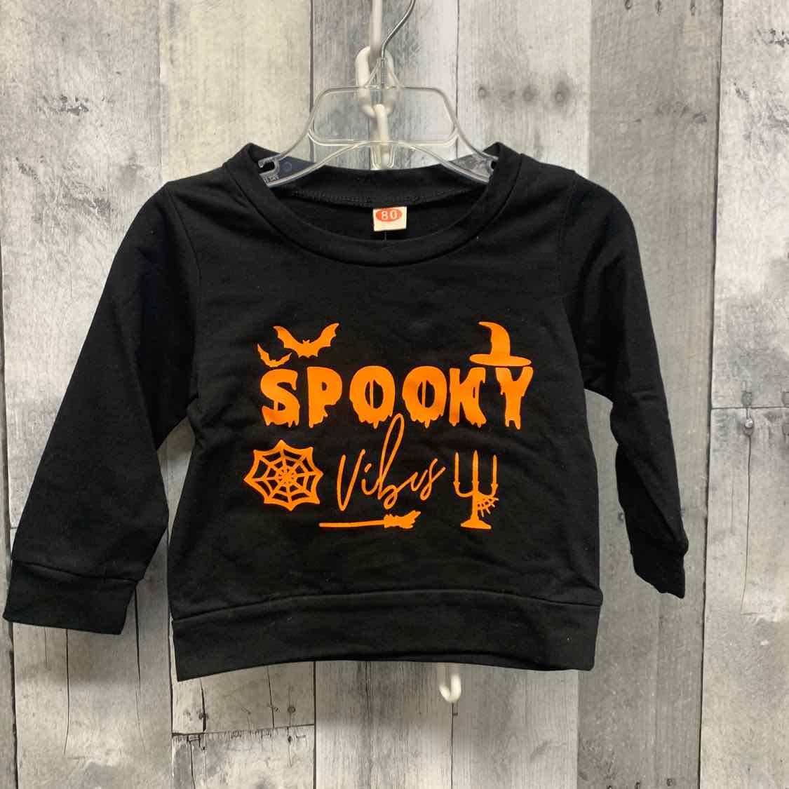 Size 12 Months Black/Orange Mid Brand Long Sleeve Shirt