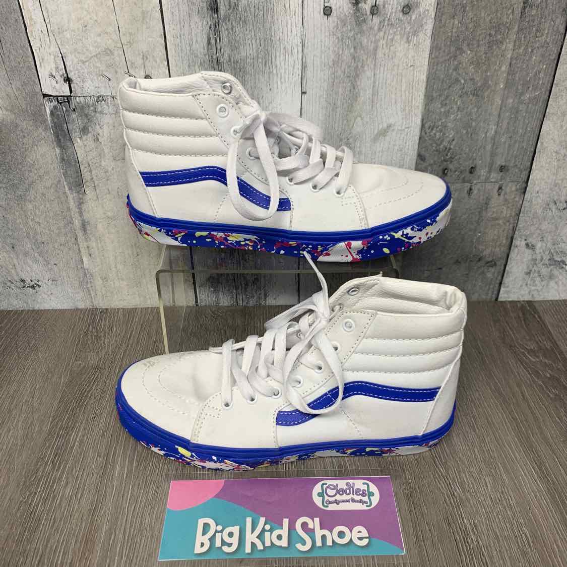 Size 6 White/Blue Vans Sneakers