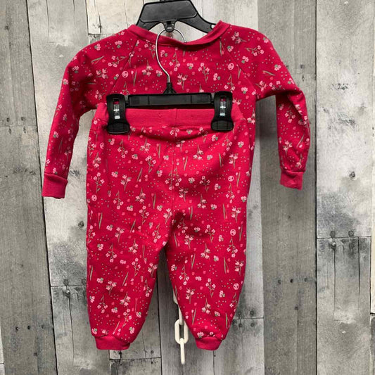Size 9-12 Months Pink Floral Print B Brand Sweats - 2pc