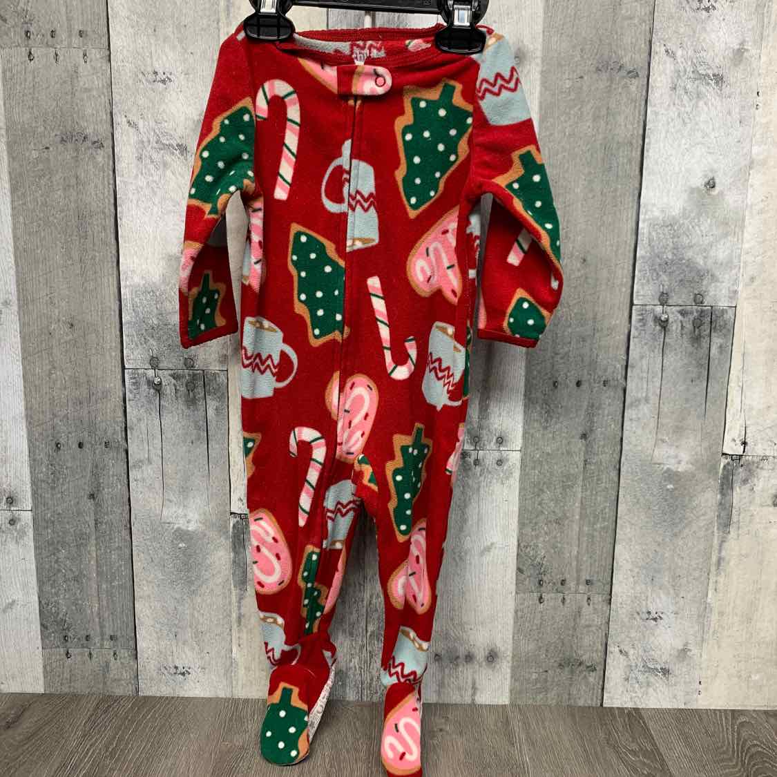 Size 12 Months Red Print Carter's Footy PJs