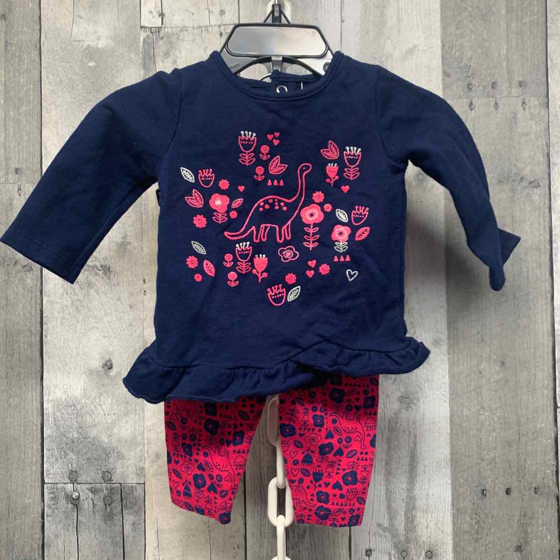 Size 0-3 Months Navy/Pink Child of Mine Shirt/Leggings
