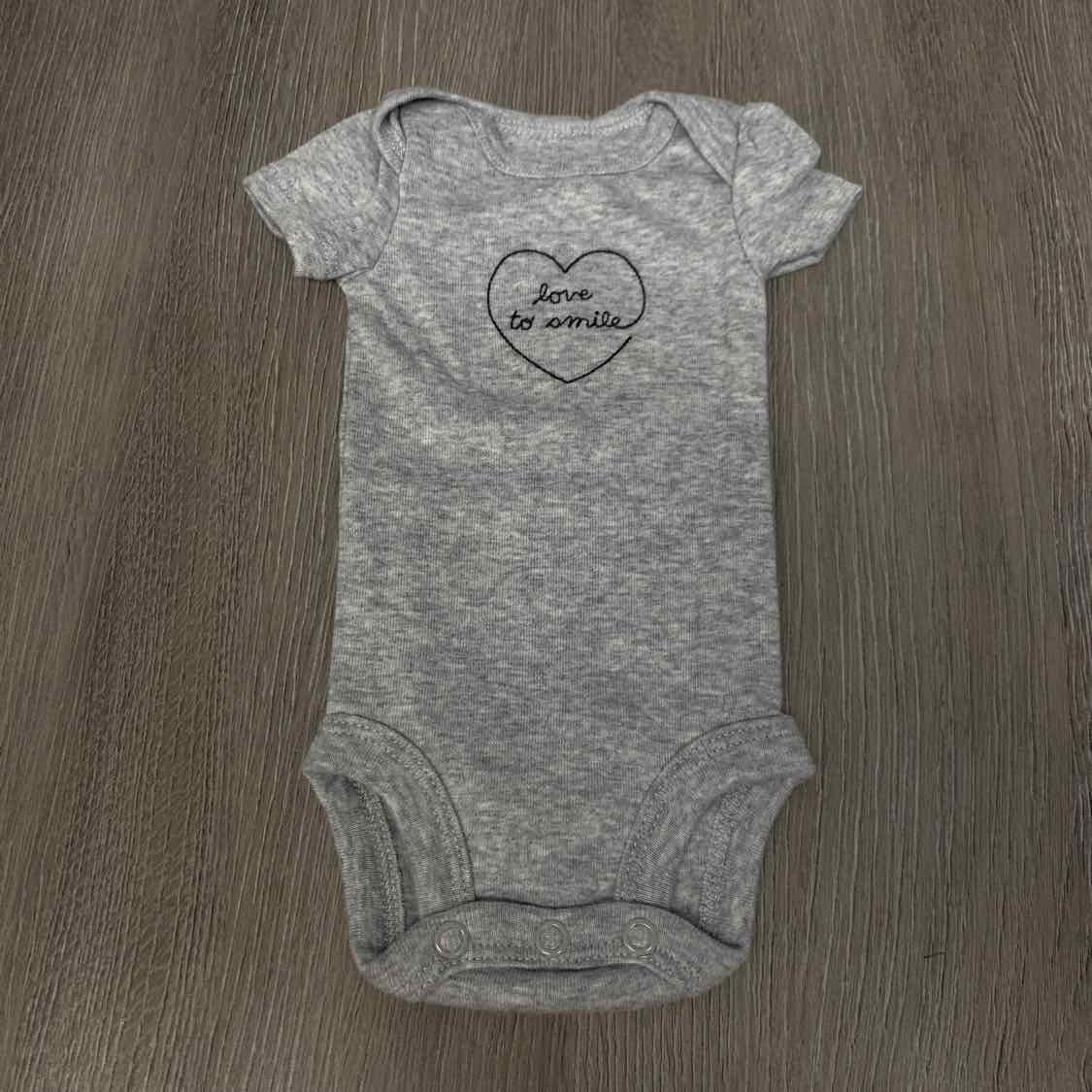 Size Preemie Gray Print Carter's Bodysuit
