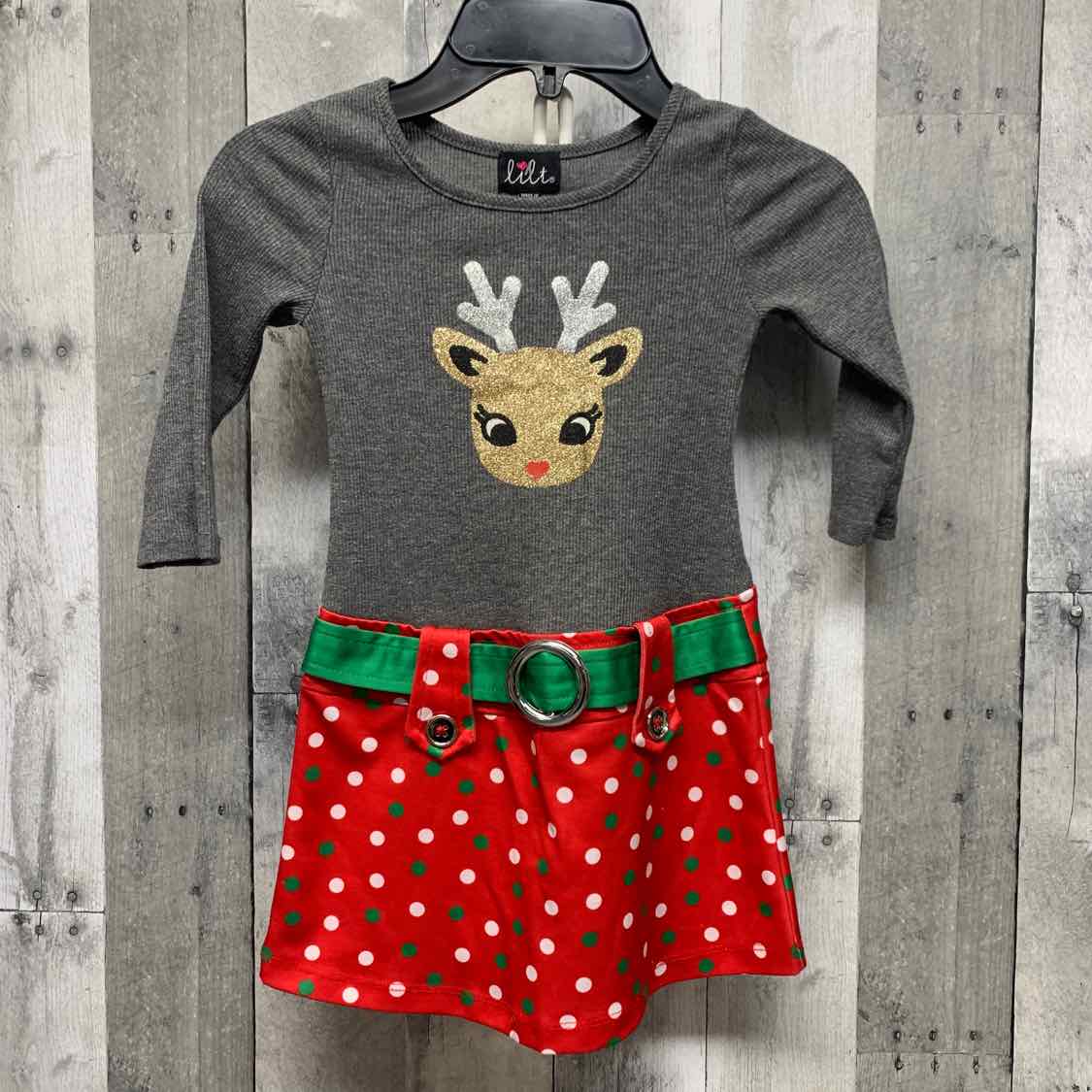 Size 4T Gray/Red Mid Brand Dress