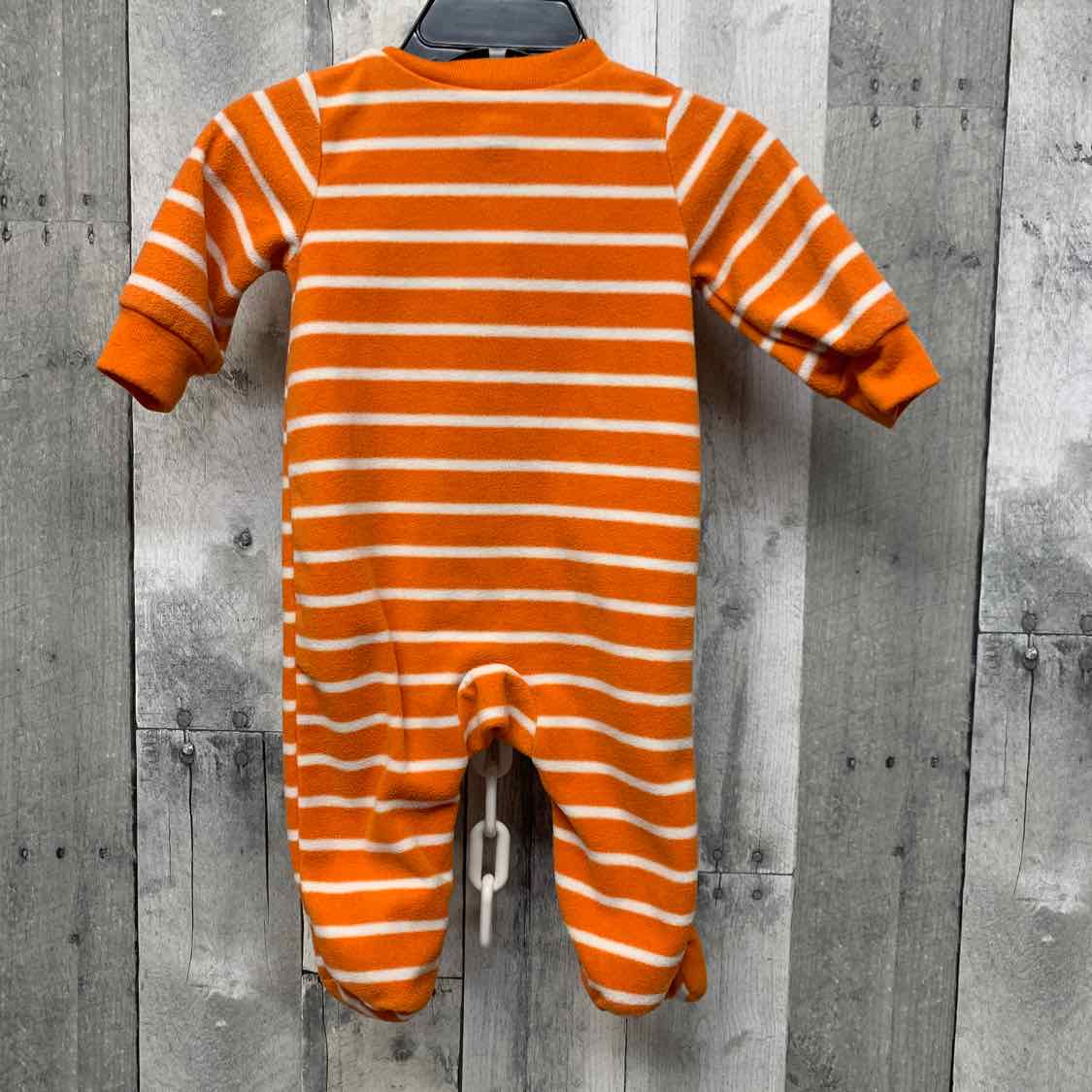 Size 3 Months Orange/White Just One You Footy PJs