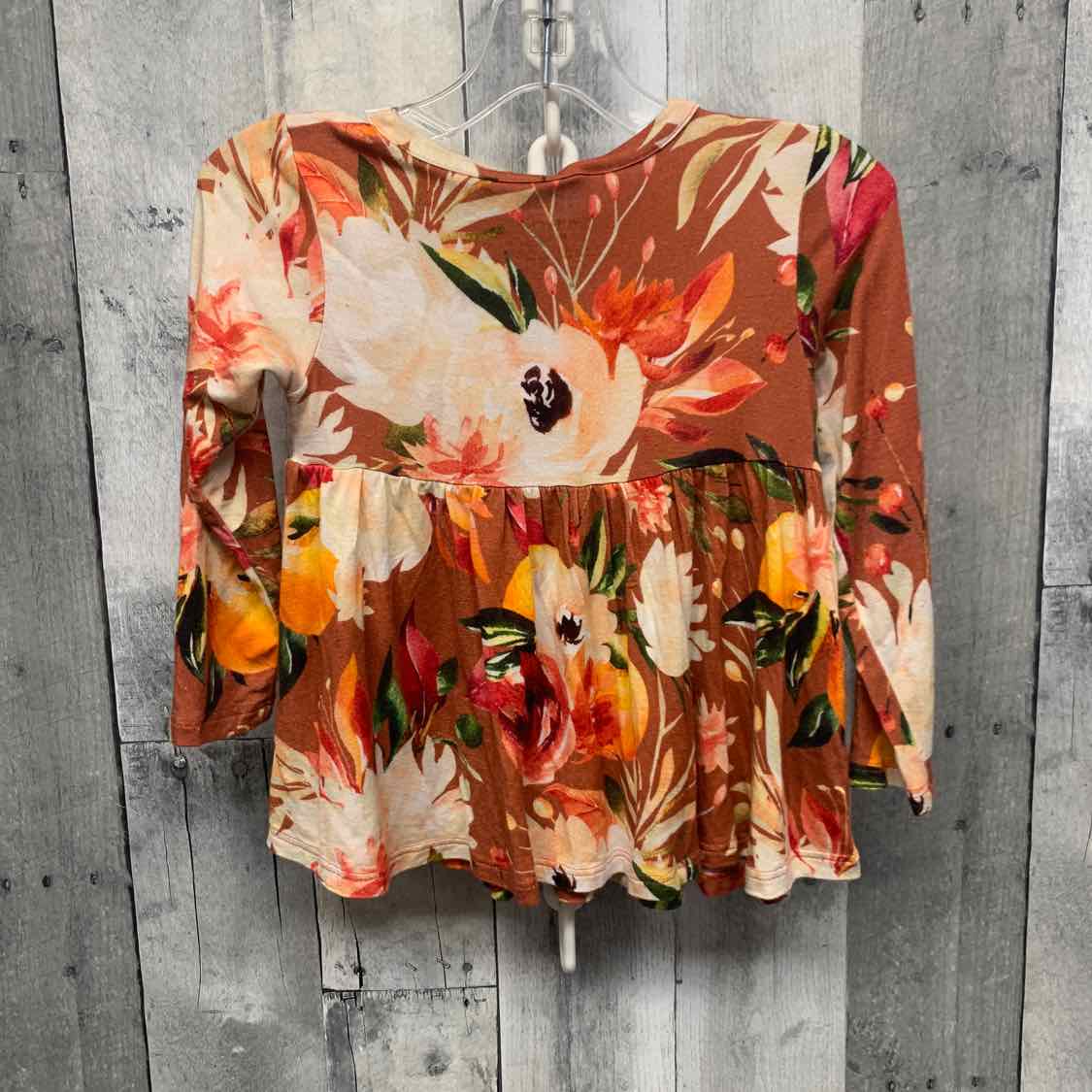 Size 2T Pink Floral Print Posh Peanut Long Sleeve Shirt