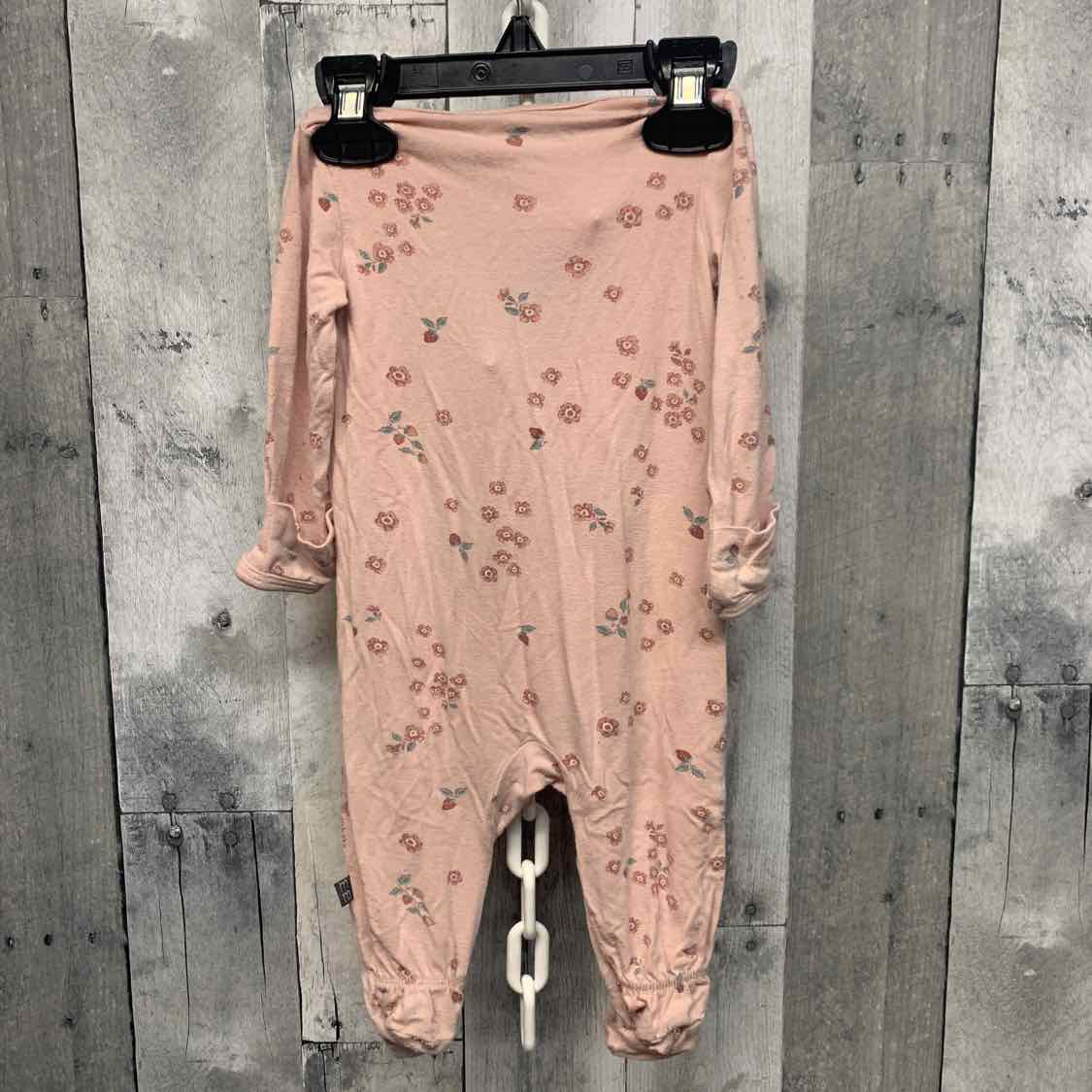 Size 0-3 Months Pink Floral Print Modern Moments by Gerber Footy PJs