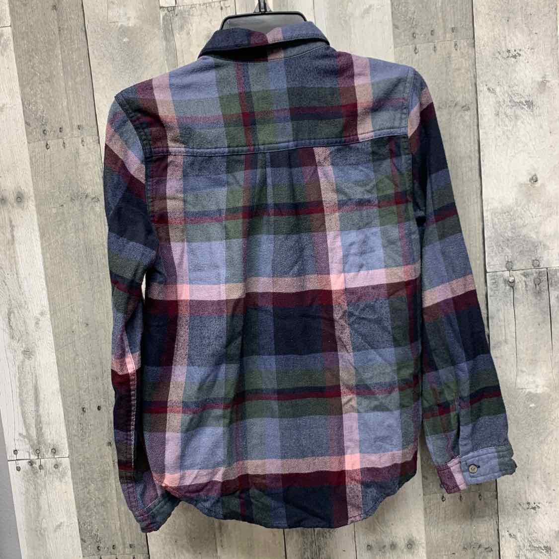 Size 9/10 Green/Blue Abercrombie LS Button Up