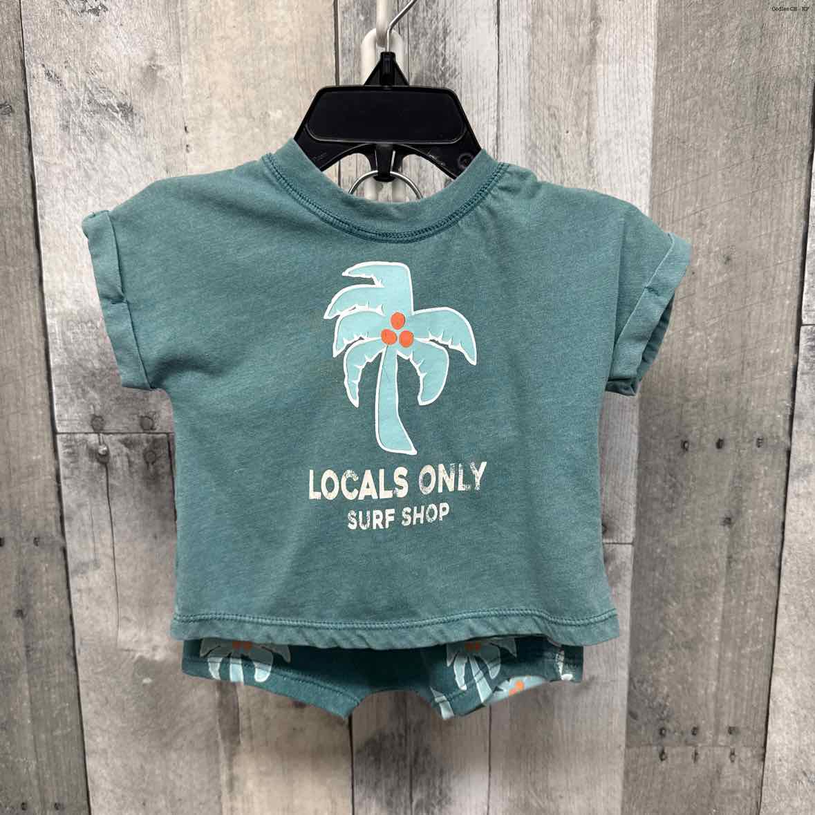 Size 0-3 Months Green Print Grayson Threads Shirt/Shorts
