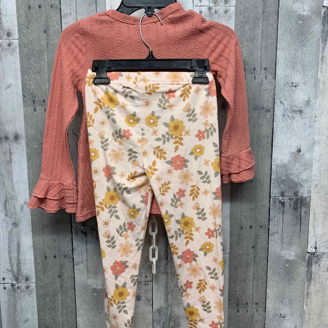 Size 5 Pink Floral Print B Brand Shirt/Leggings
