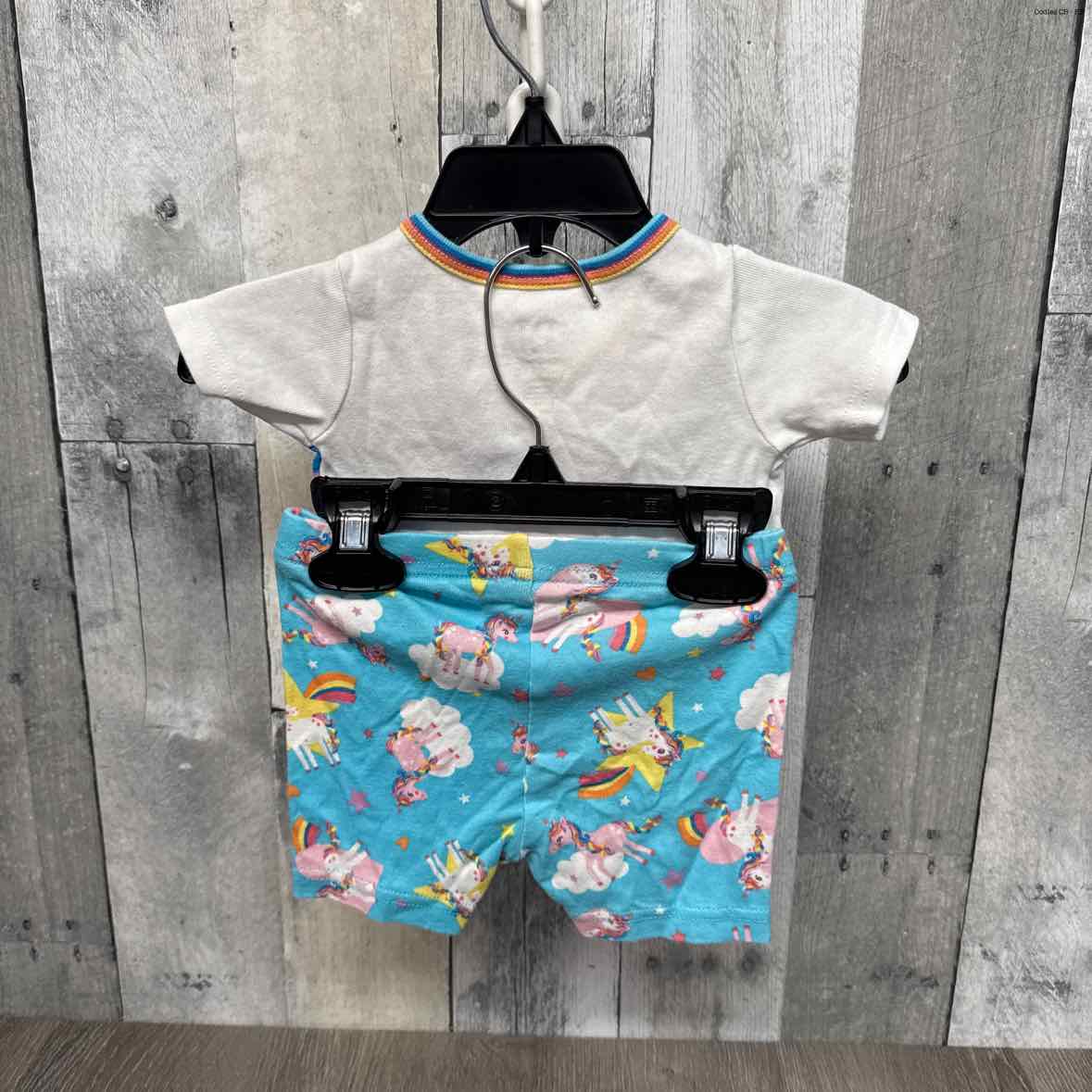 Size 3-6 Months White/Blue Children's Place 2pc PJs