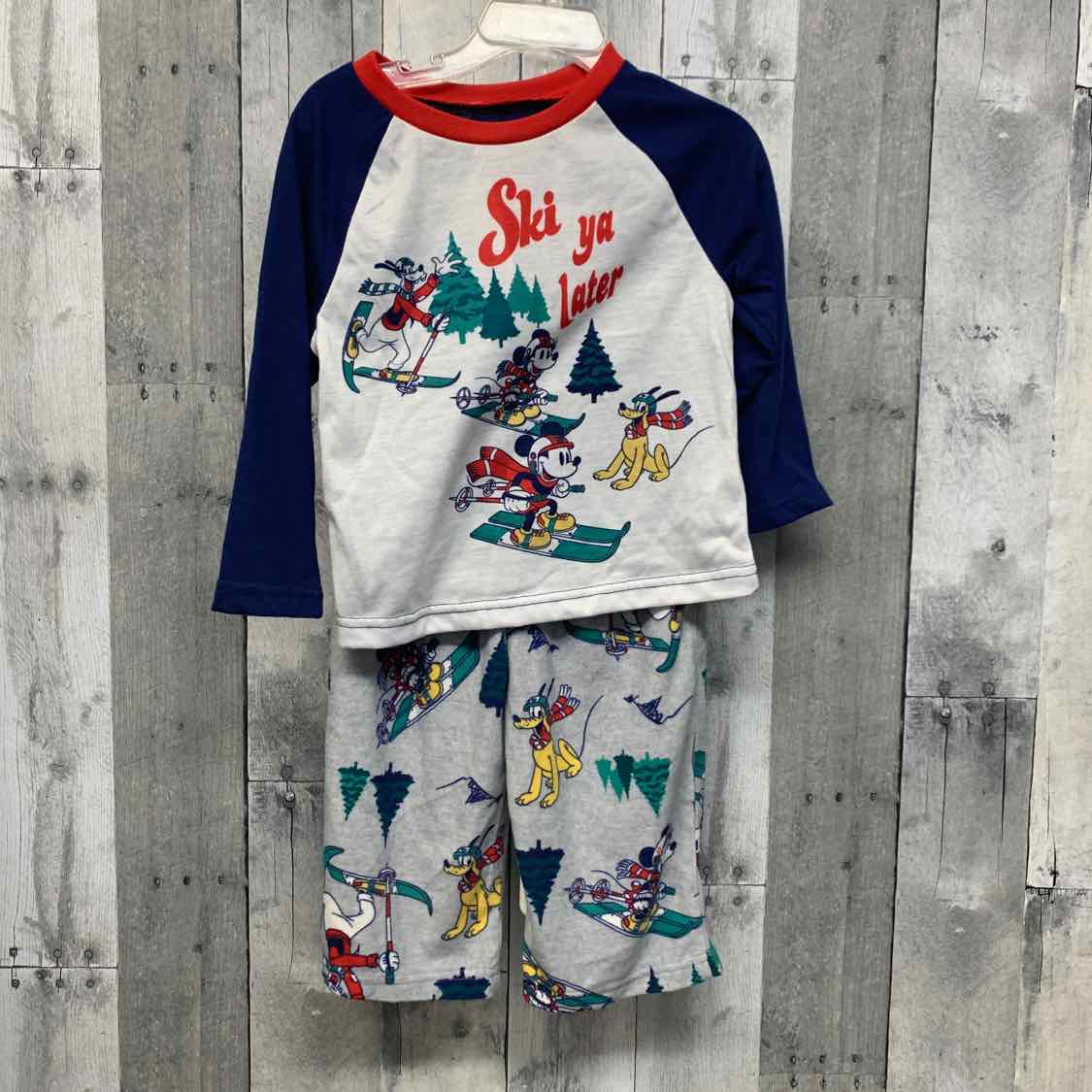 Size 3T Gray/Navy Disney 2pc PJs