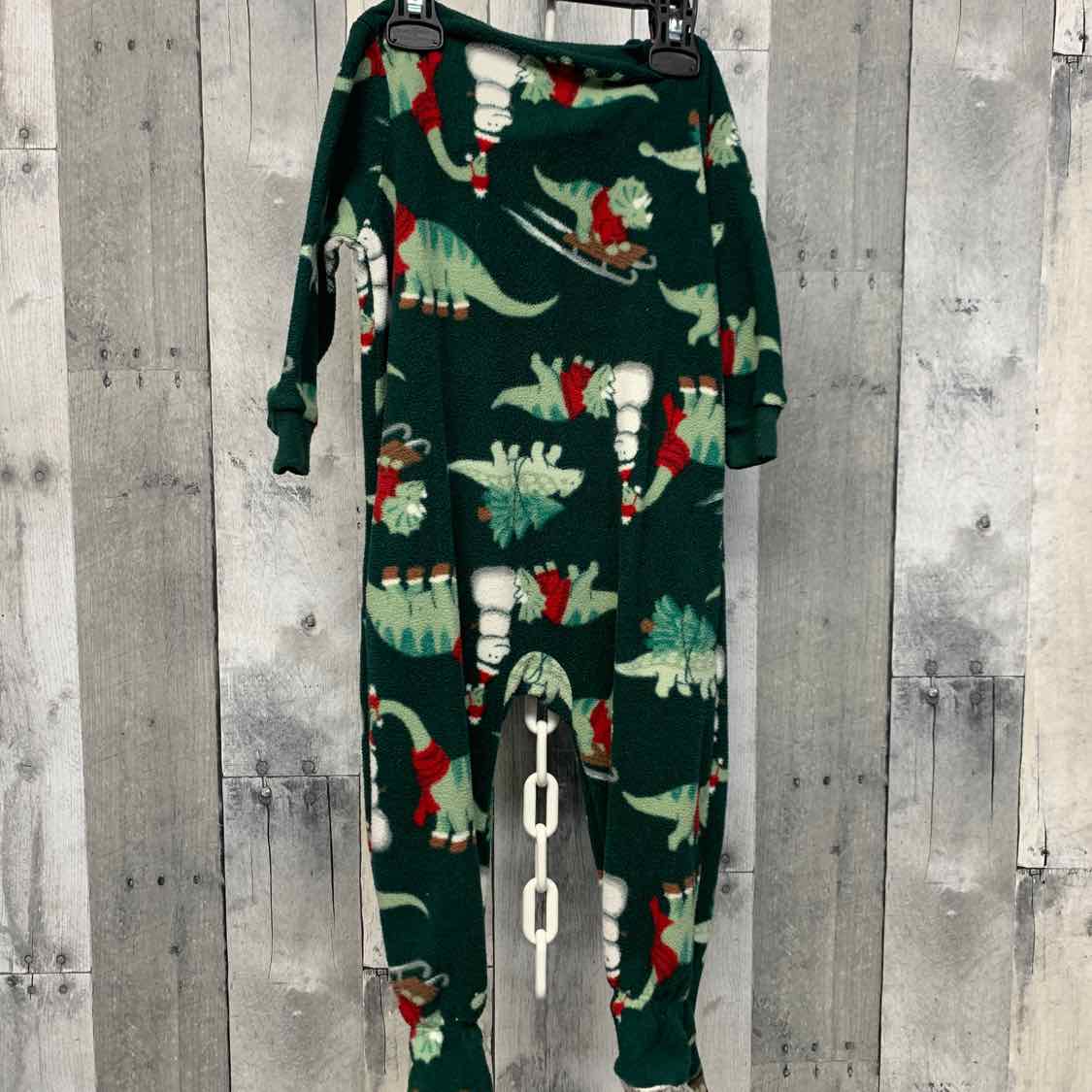 Size 18 Months Green Print Child of Mine Footy PJs