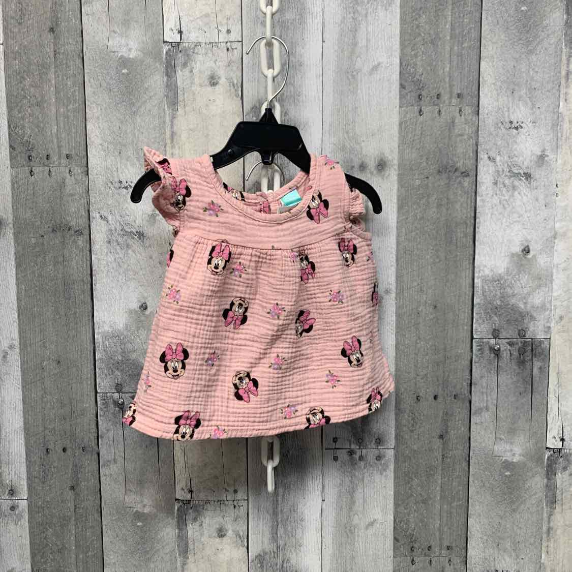 Size 12 Months Pink Print Disney Shirt/Shorts