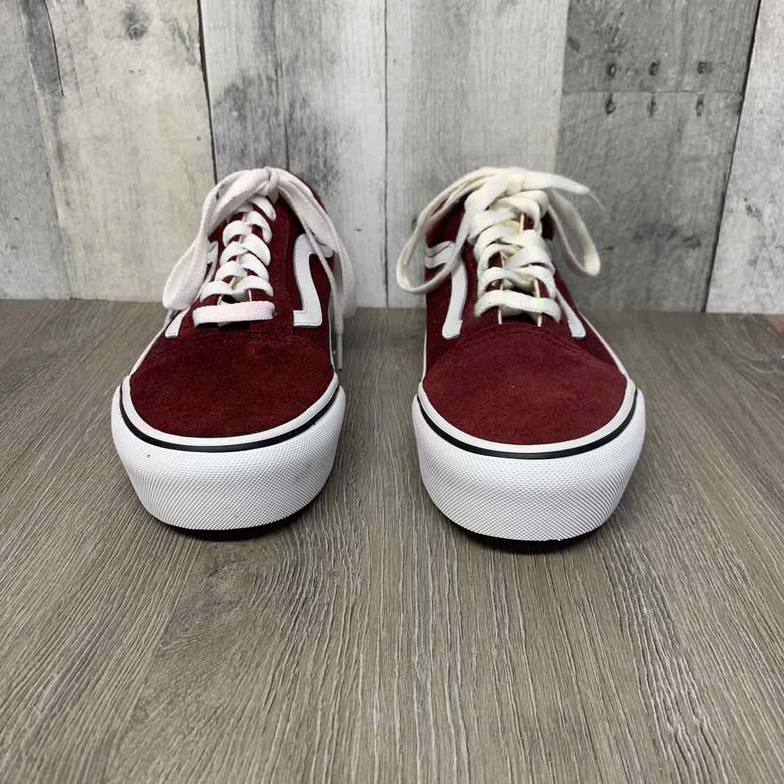 Size 7 Burgundy Vans Sneakers