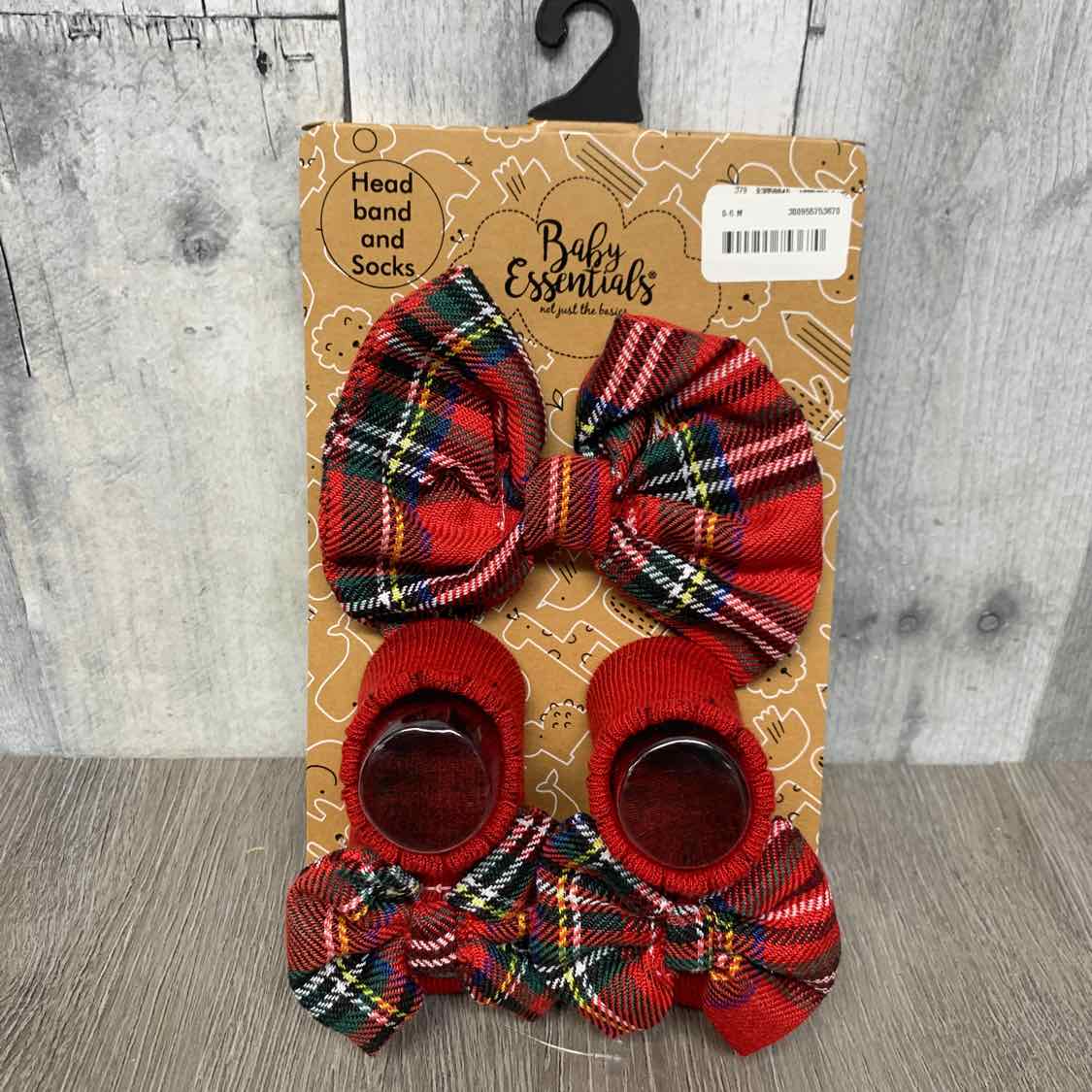 Size 0-6 Months Red Plaid Baby Essentials Socks