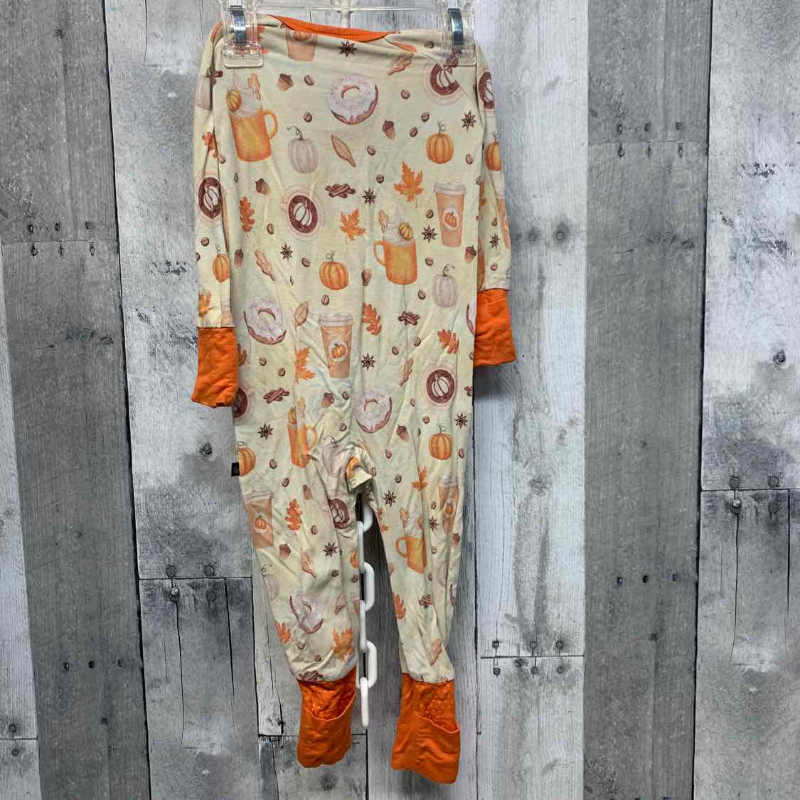 Size 3-6 Months Tan/Orange B Brand Footy PJs