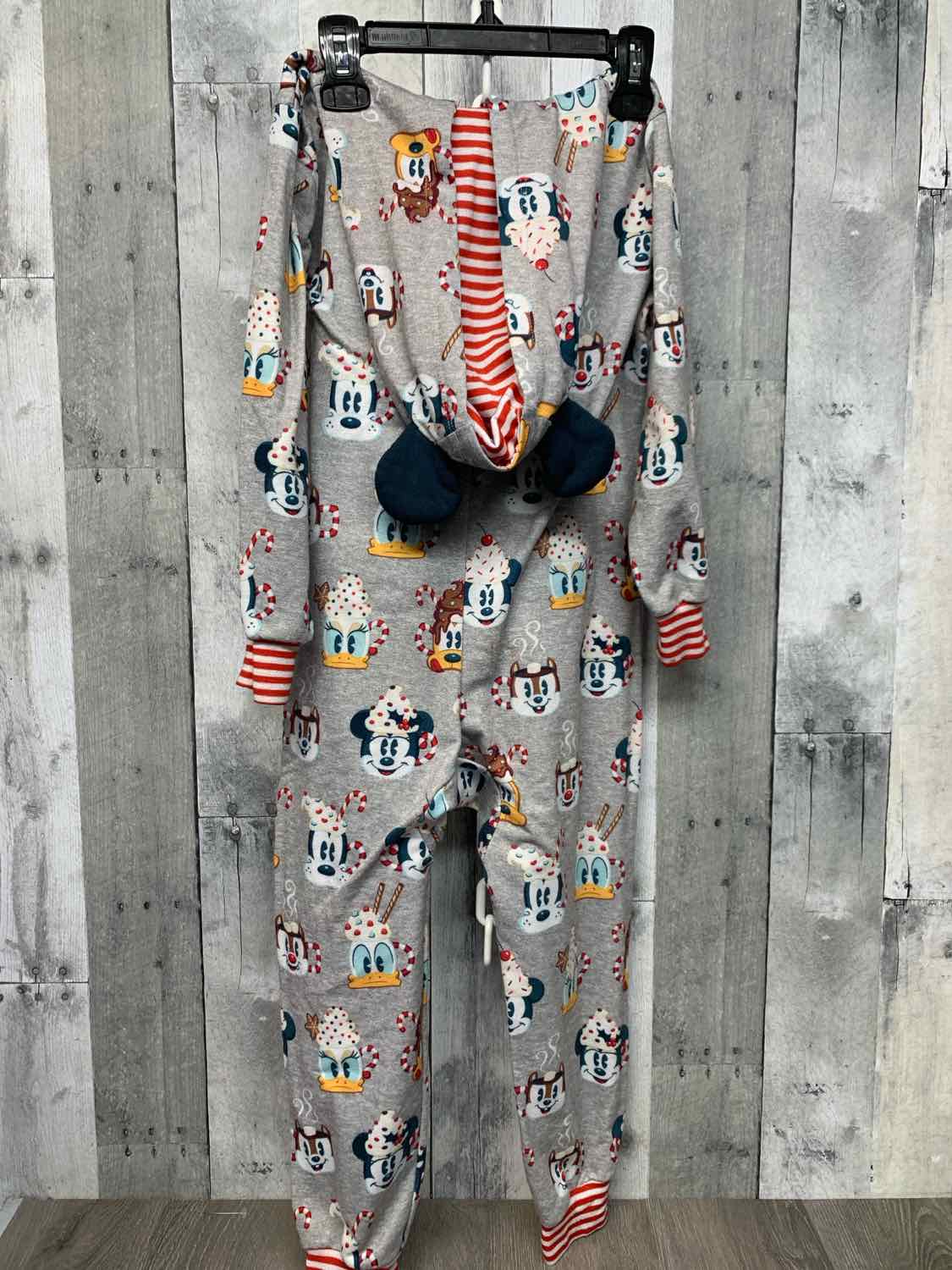 Size 5/6 Gray Print Disney Parks Footy PJs