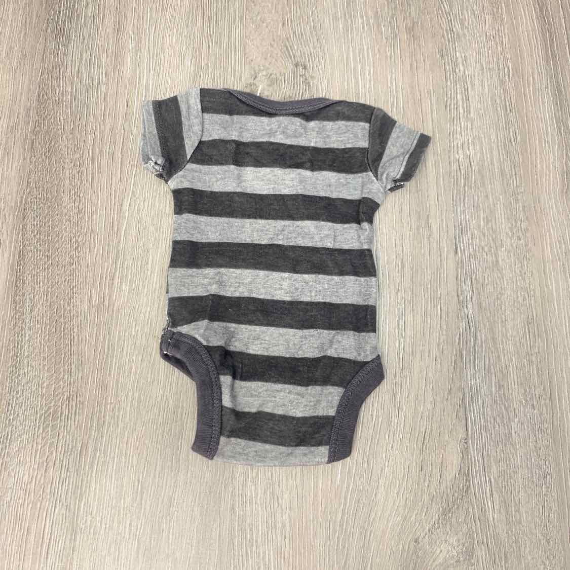 Size Preemie Gray Striped Gerber Bodysuit - OodlesCB