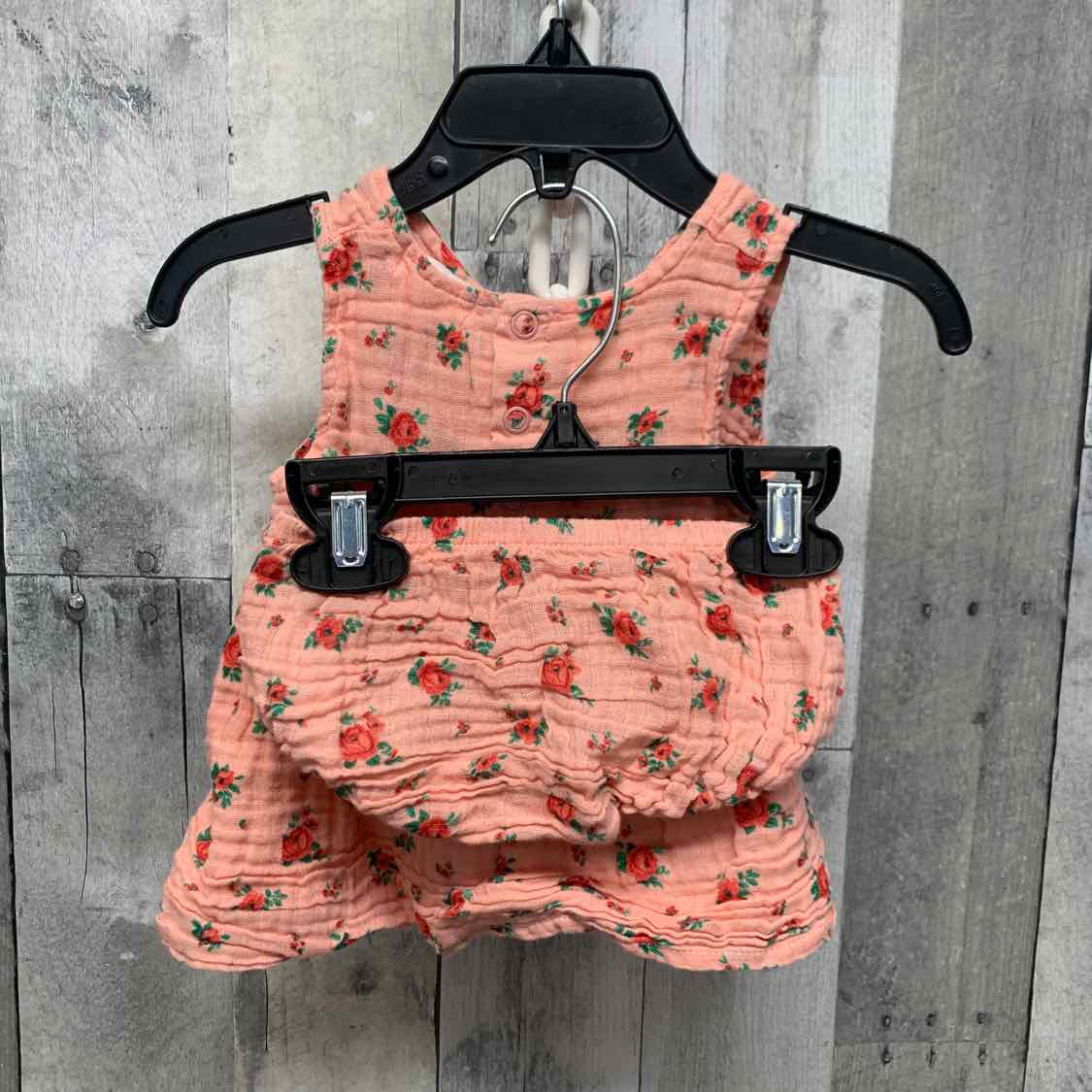 Size 3-6 Months Pink Floral Print B Brand Shirt/Shorts