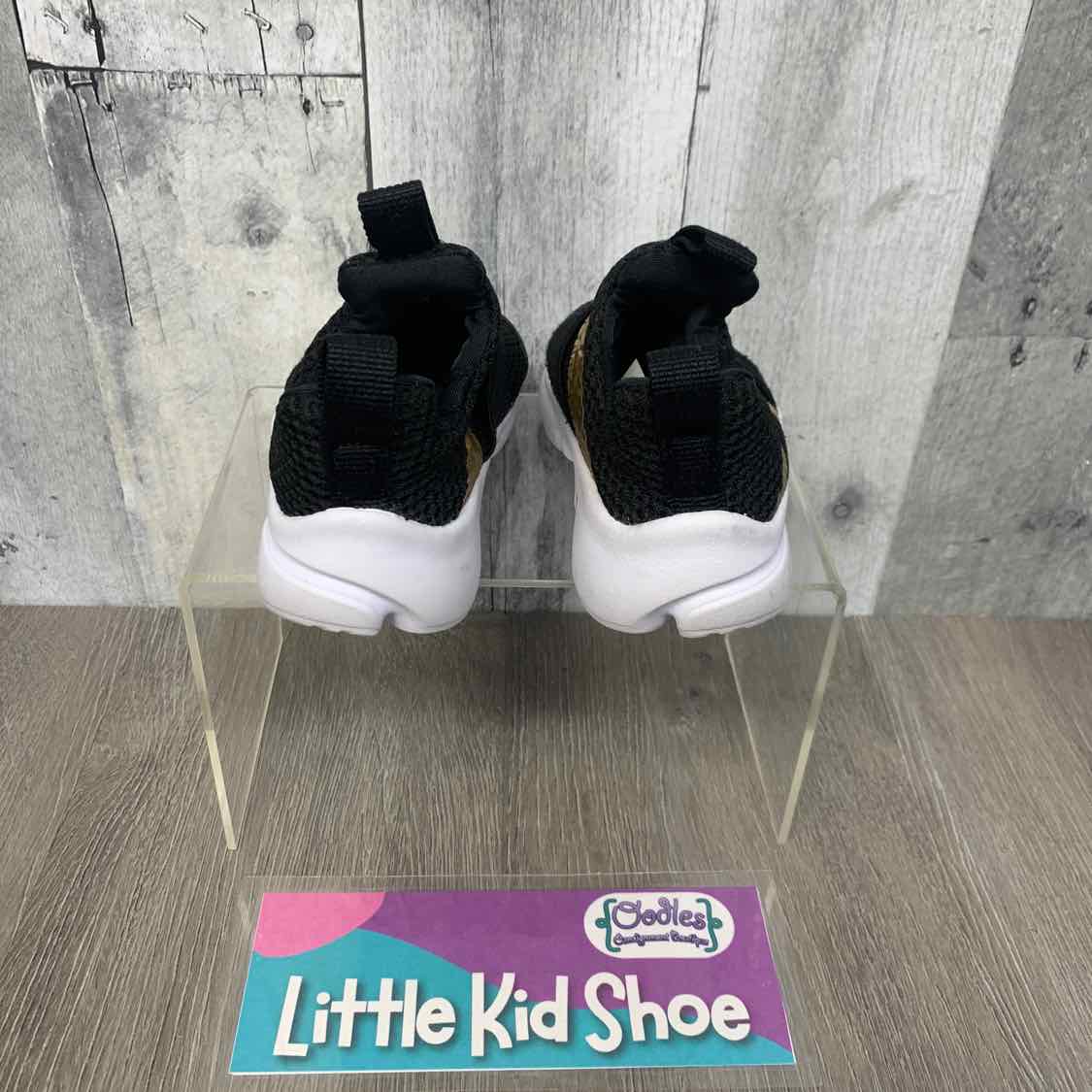 Size 6 Black/Gold Sport Brand Sneakers
