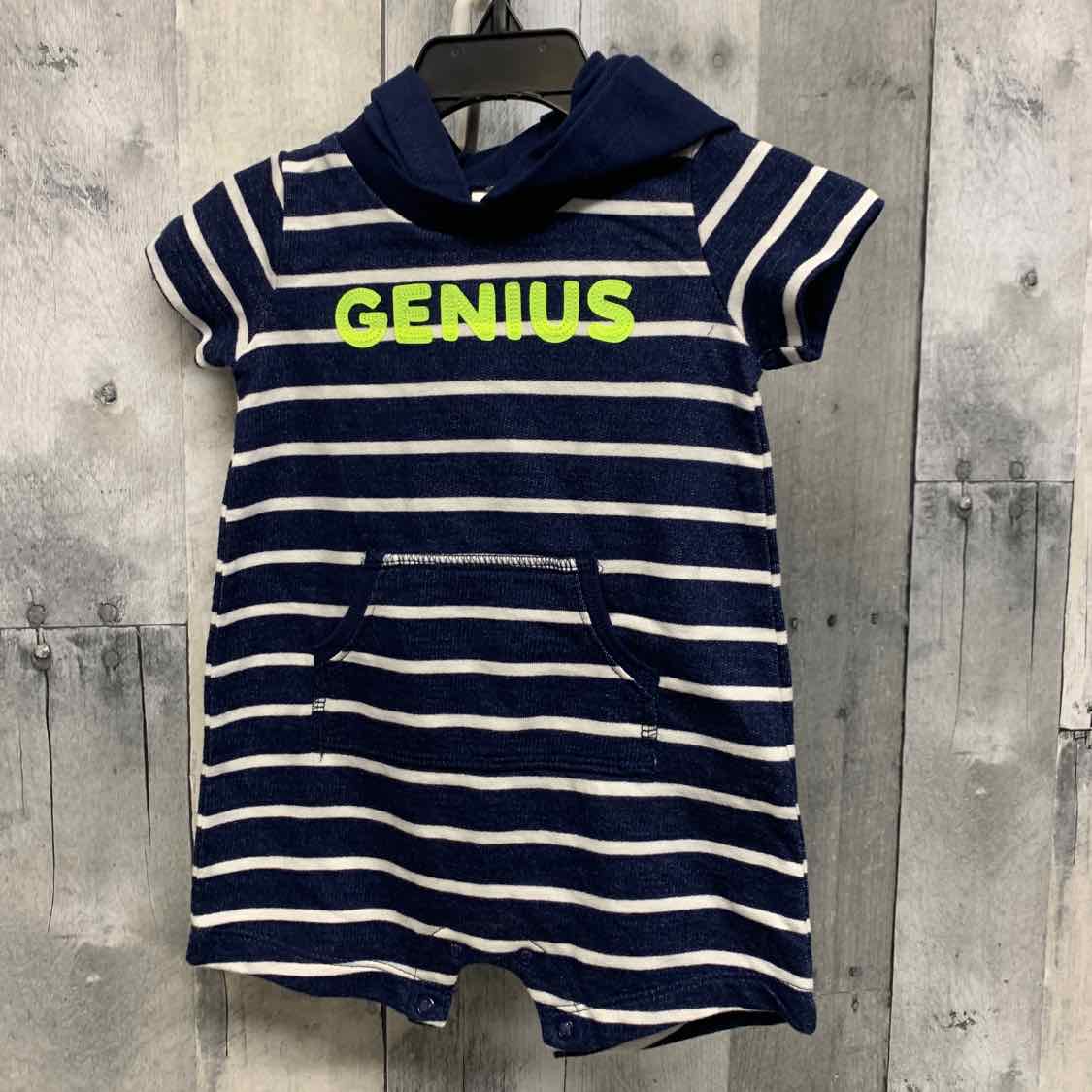 Size 6 Months Navy/Green Carter's Romper - OodlesCB