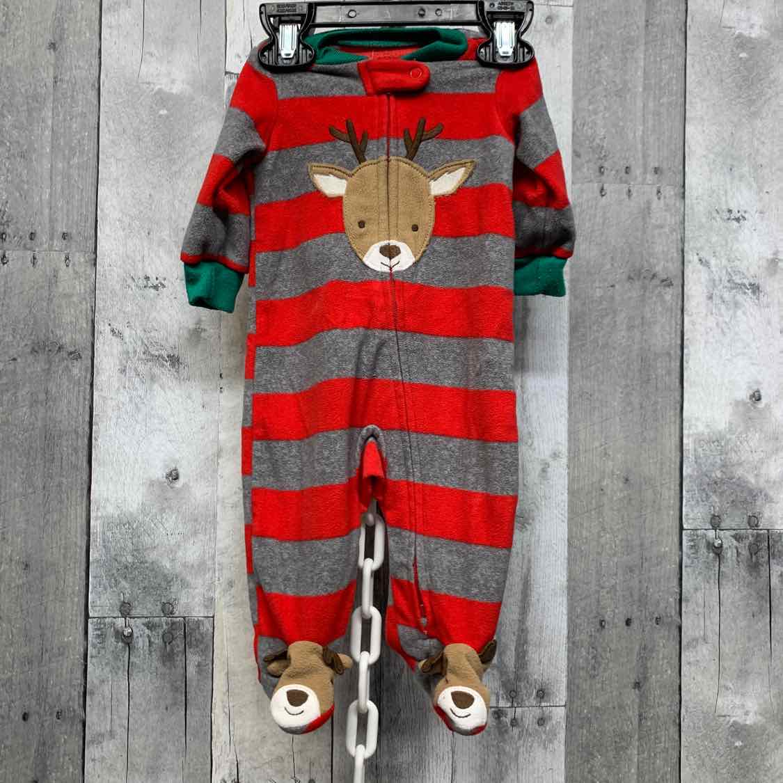 Size 3 Months Red Striped Just One You Footy PJs