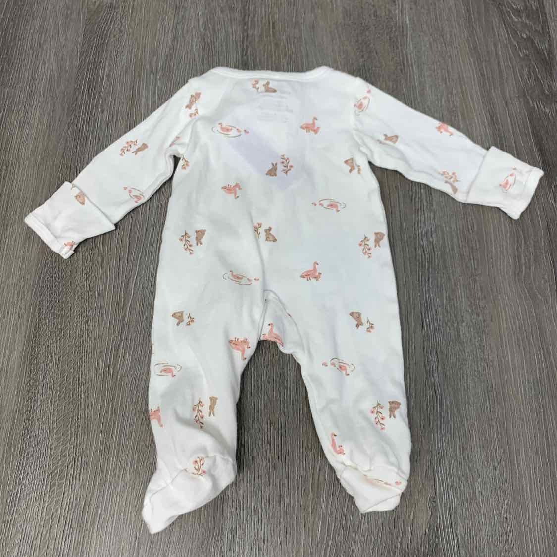Size Preemie White Print Child of Mine Footy PJs