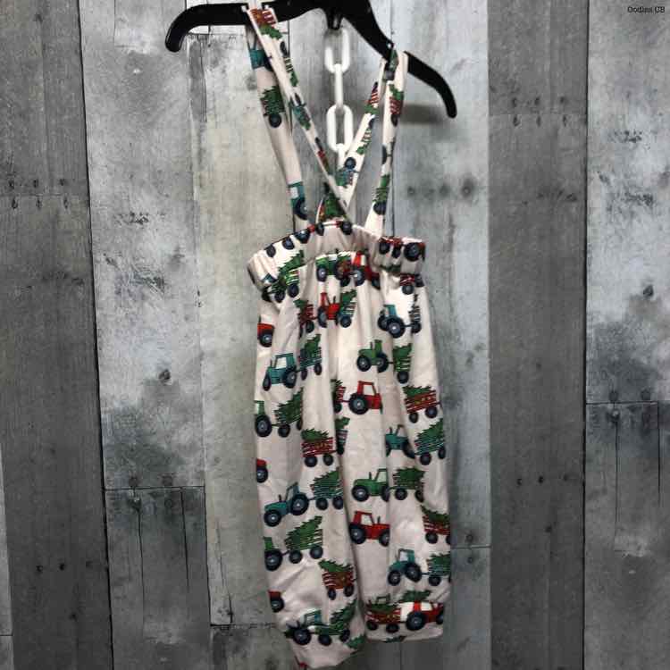 Size 3-6 Months White Graphic Mid Brand Overalls