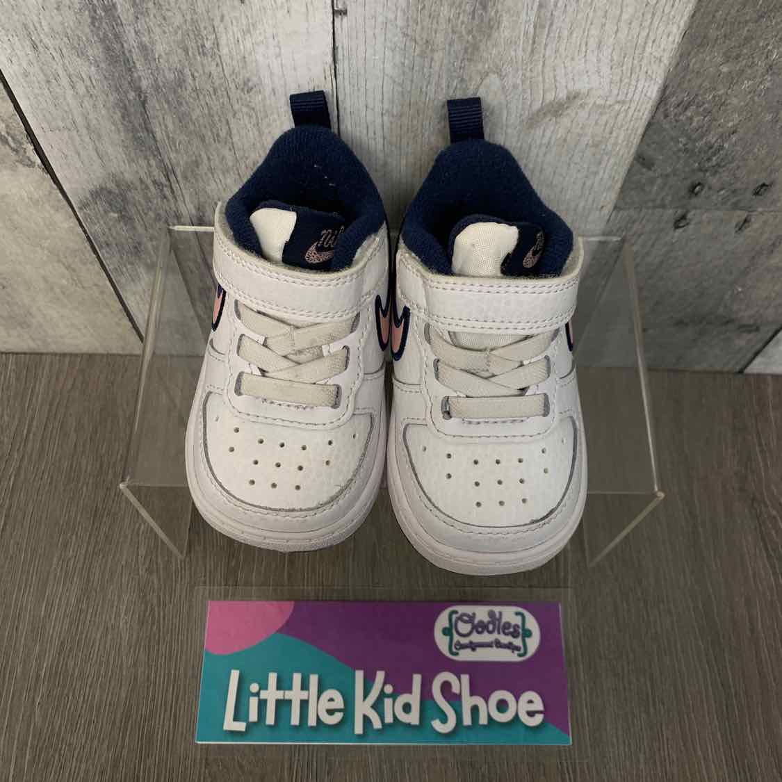 Size 3 White/Navy Sport Brand Sneakers - OodlesCB