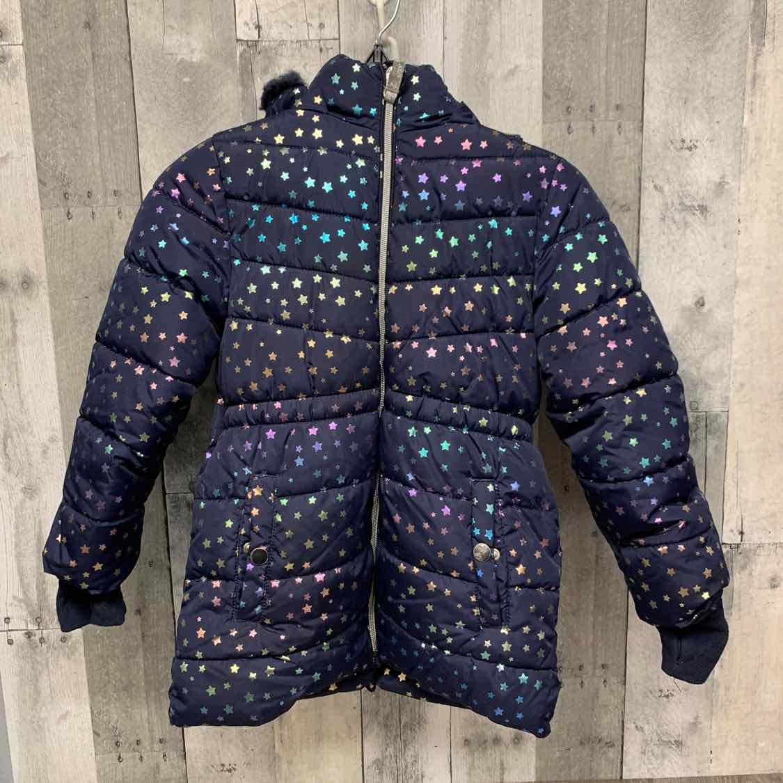 Size 6 Navy Print Members Mark Snow Jacket