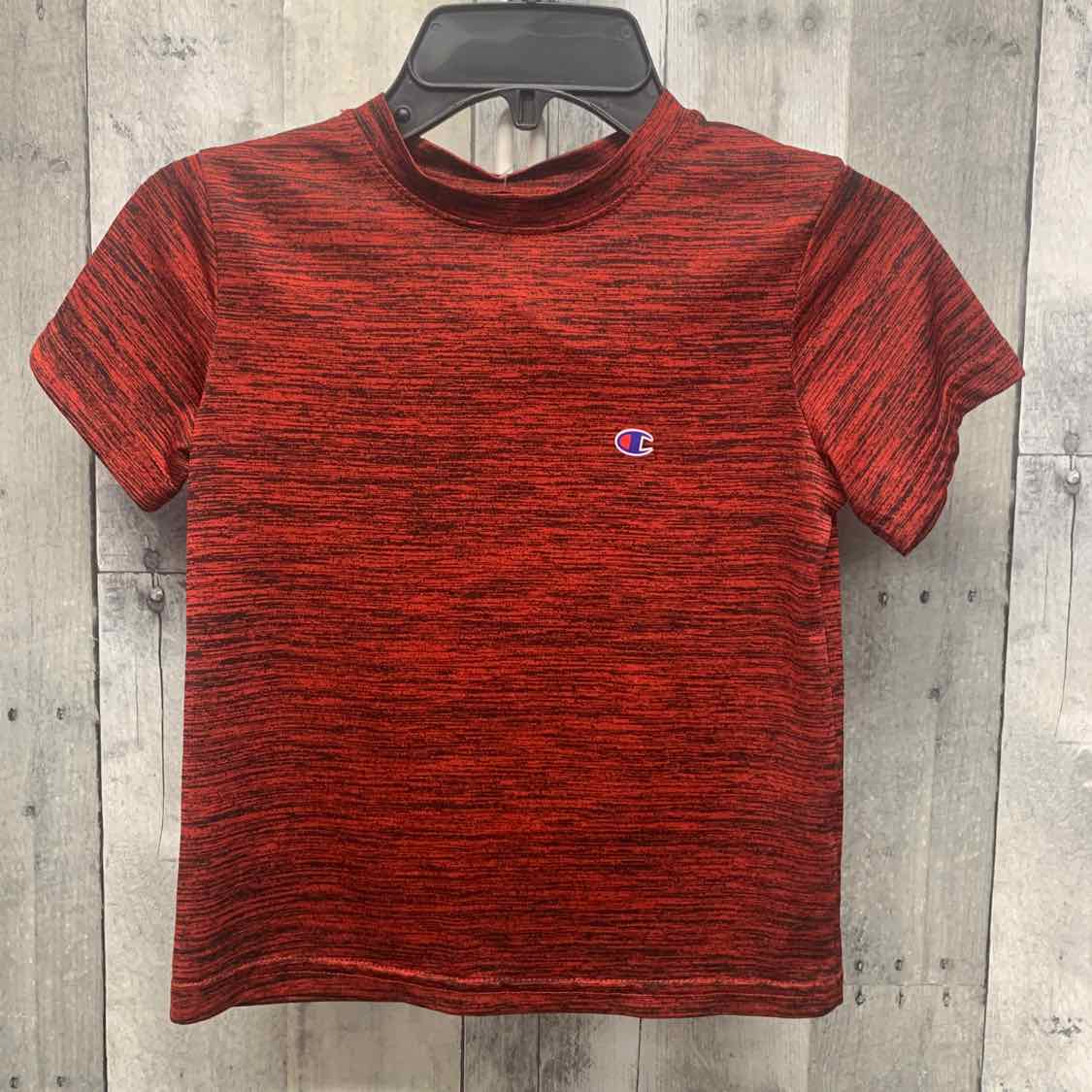 Size 5 Red Print Champion T Shirt - OodlesCB