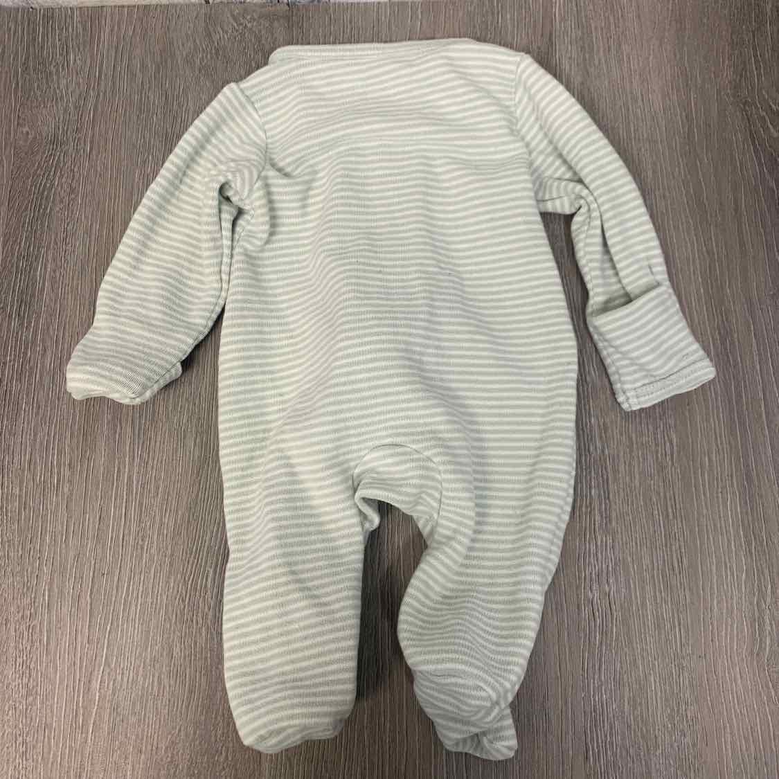 Size Preemie Green Striped Child of Mine Footy PJs