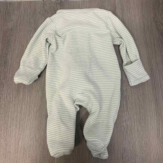 Size Preemie Green Striped Child of Mine Footy PJs
