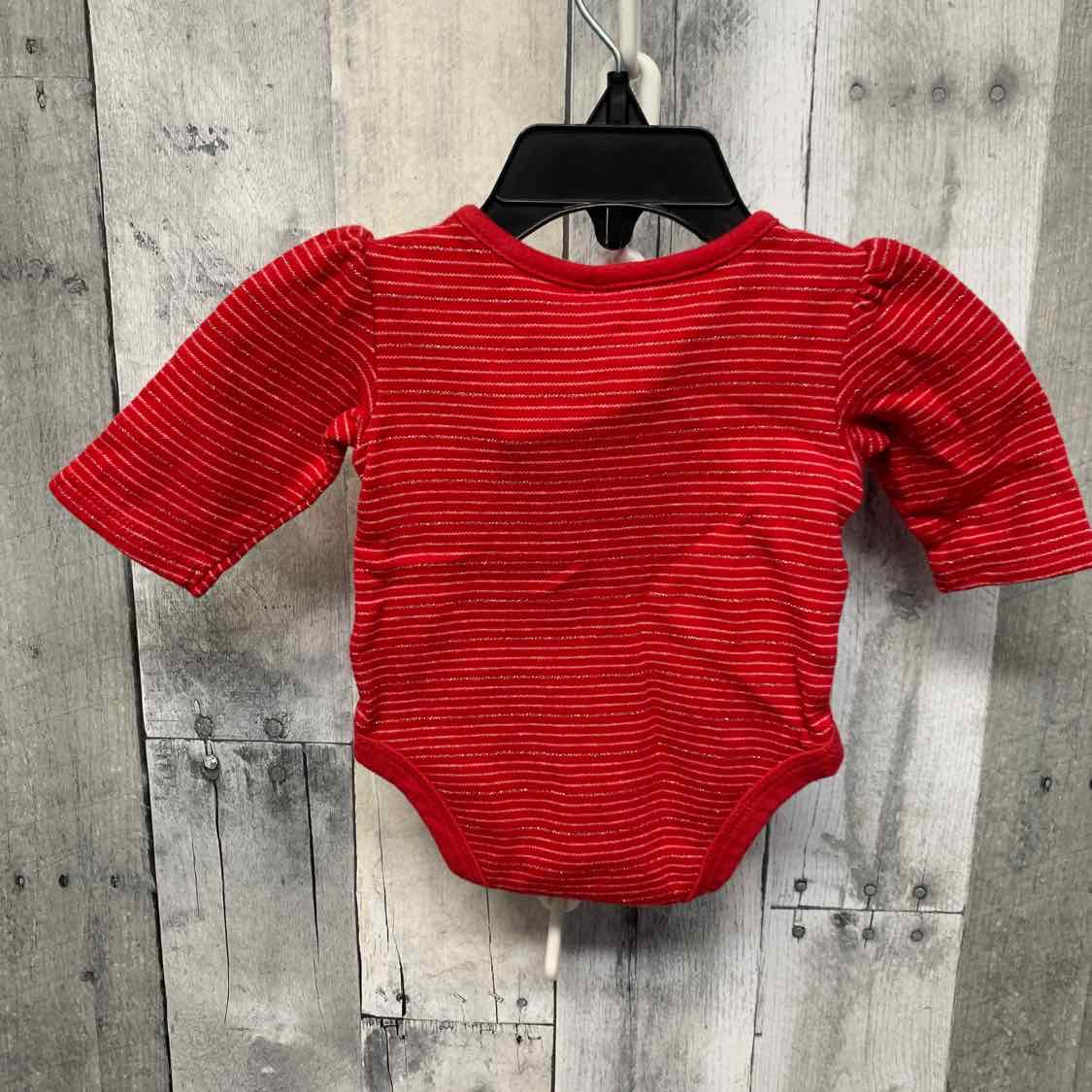 Size Newborn Red Striped B Brand Bodysuit
