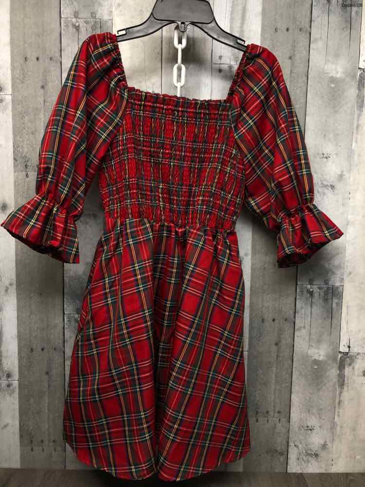 Size 12 Red Plaid B Brand Dress
