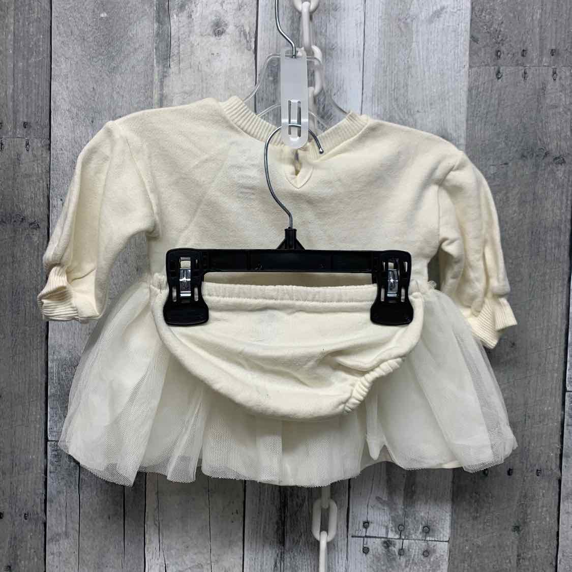 Size 0-3 Months Ivory Disney LS Dress