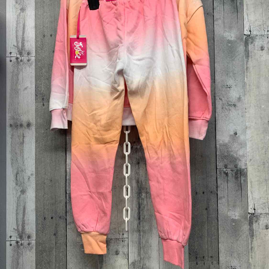 Size 7/8 Pink/Orange Justice Sweats - 2pc