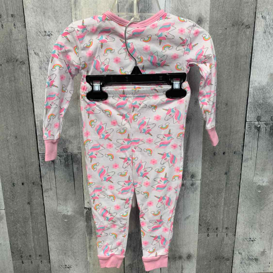 Size 24 Months White/Pink Swiggles 2pc PJs