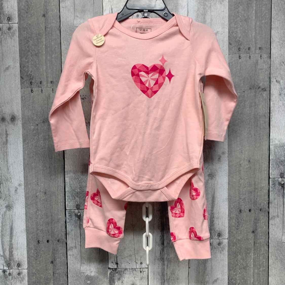 Size 12-18 Months Pink Print Name Brand Shirt/Pants
