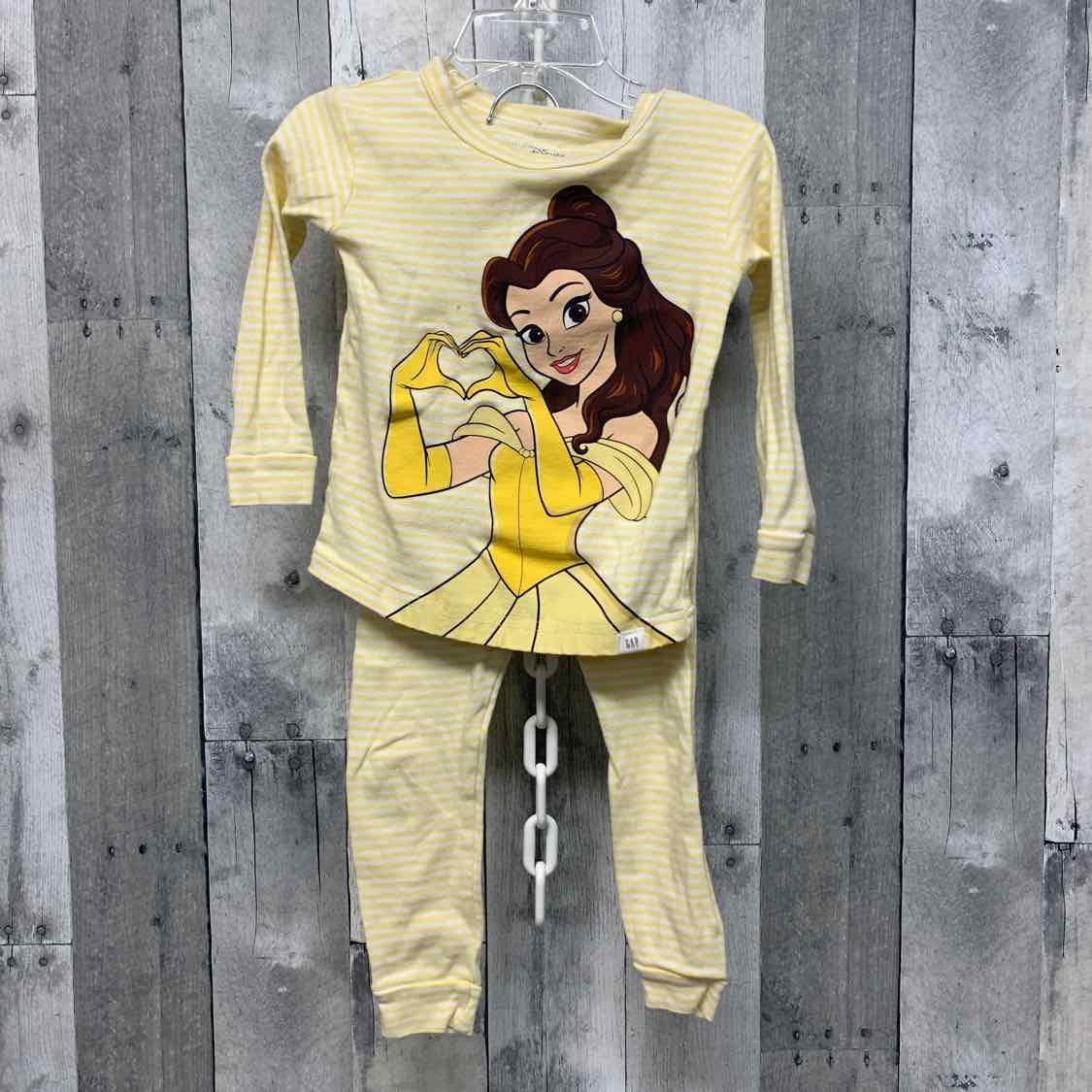 Size 3 Yellow Striped Gap 2pc PJs