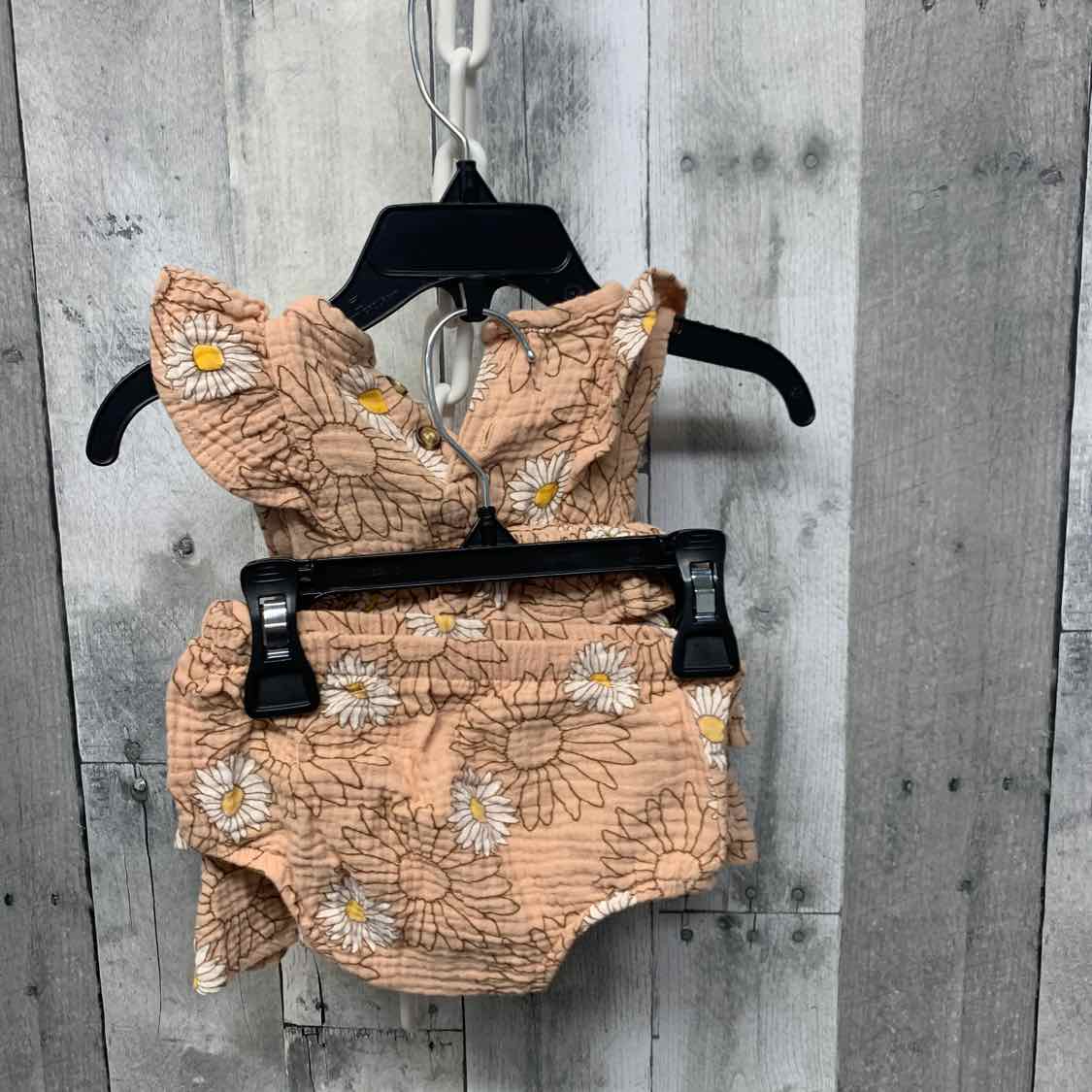 Size 6-9 Months Tan Print B Brand 2pc Dress