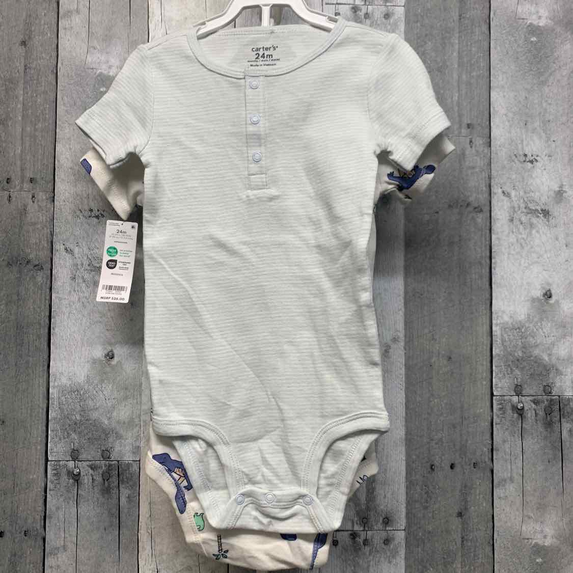 Size 24 Months White/Blue Carter's Bodysuit