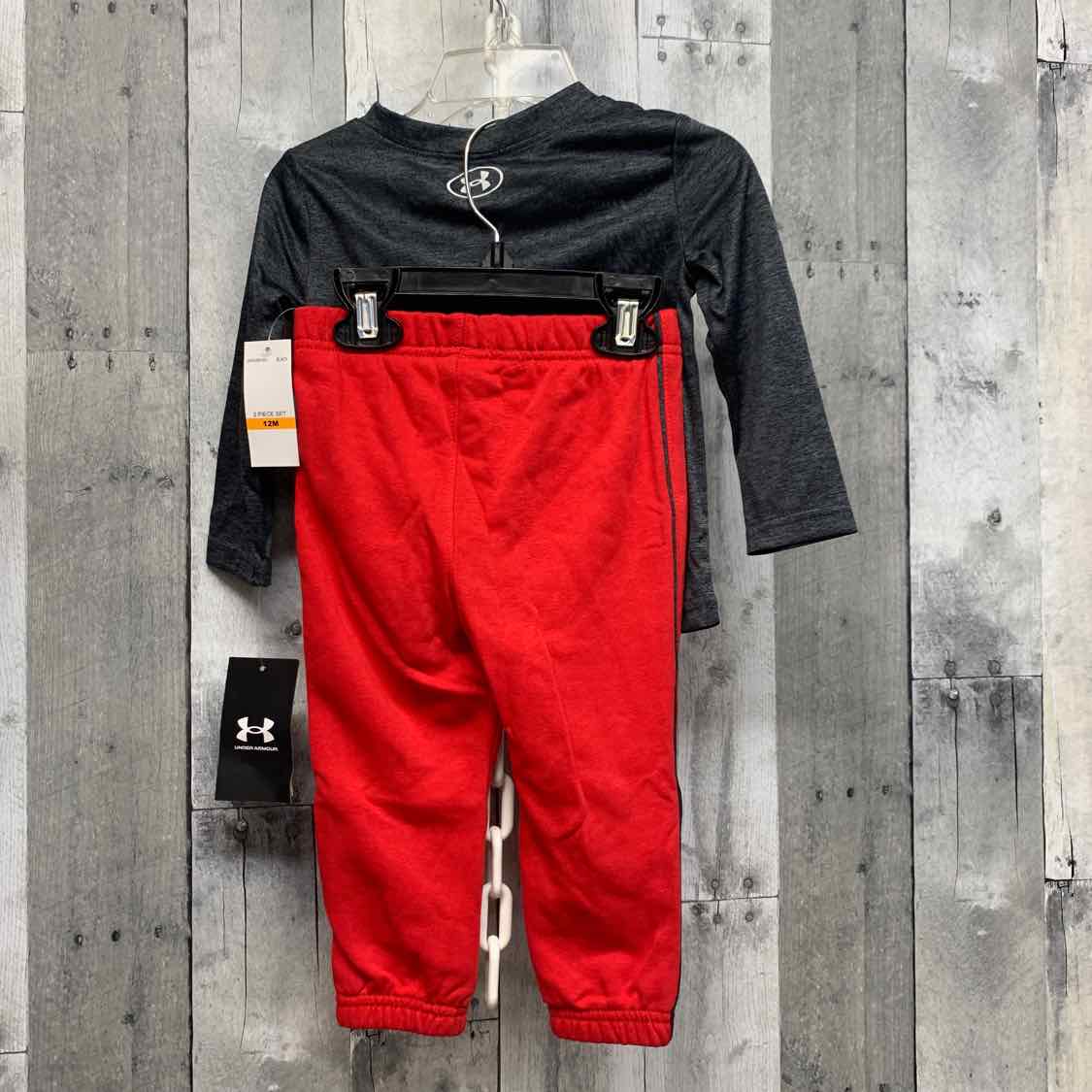 Size 12 Months Gray/Red Sport Brand Shirt/Pants