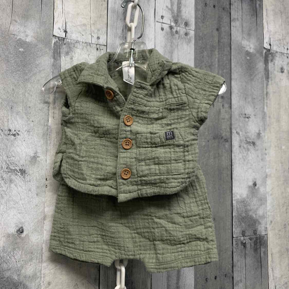 Size 0-3 Months Olive Modern Moments by Gerber Shirt/Shorts