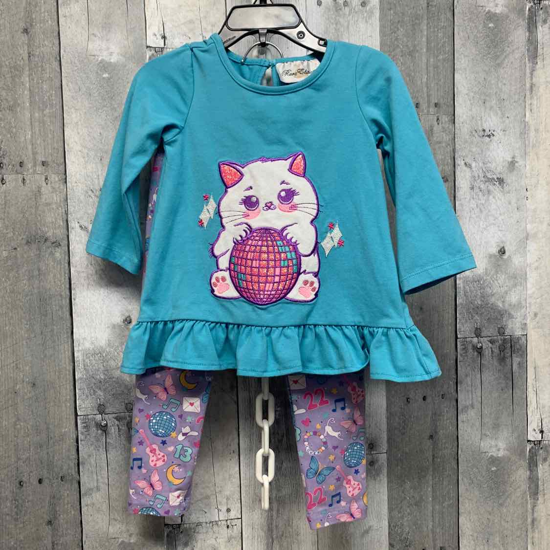 Size 2T Blue/Purple Rare Editions Shirt/Leggings
