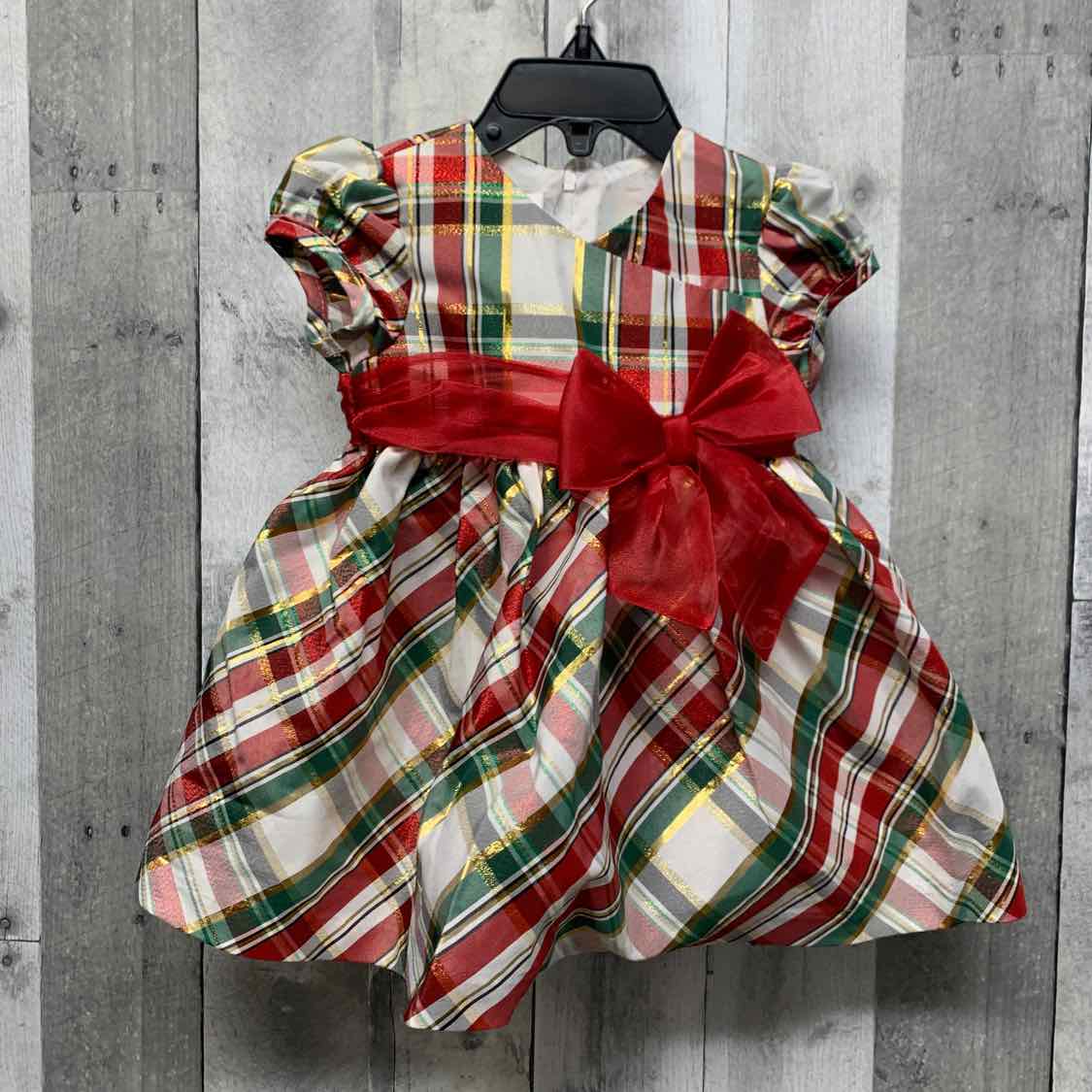 Size 12 Months Red/Gold Bonnie Jean/Baby 2pc Dress