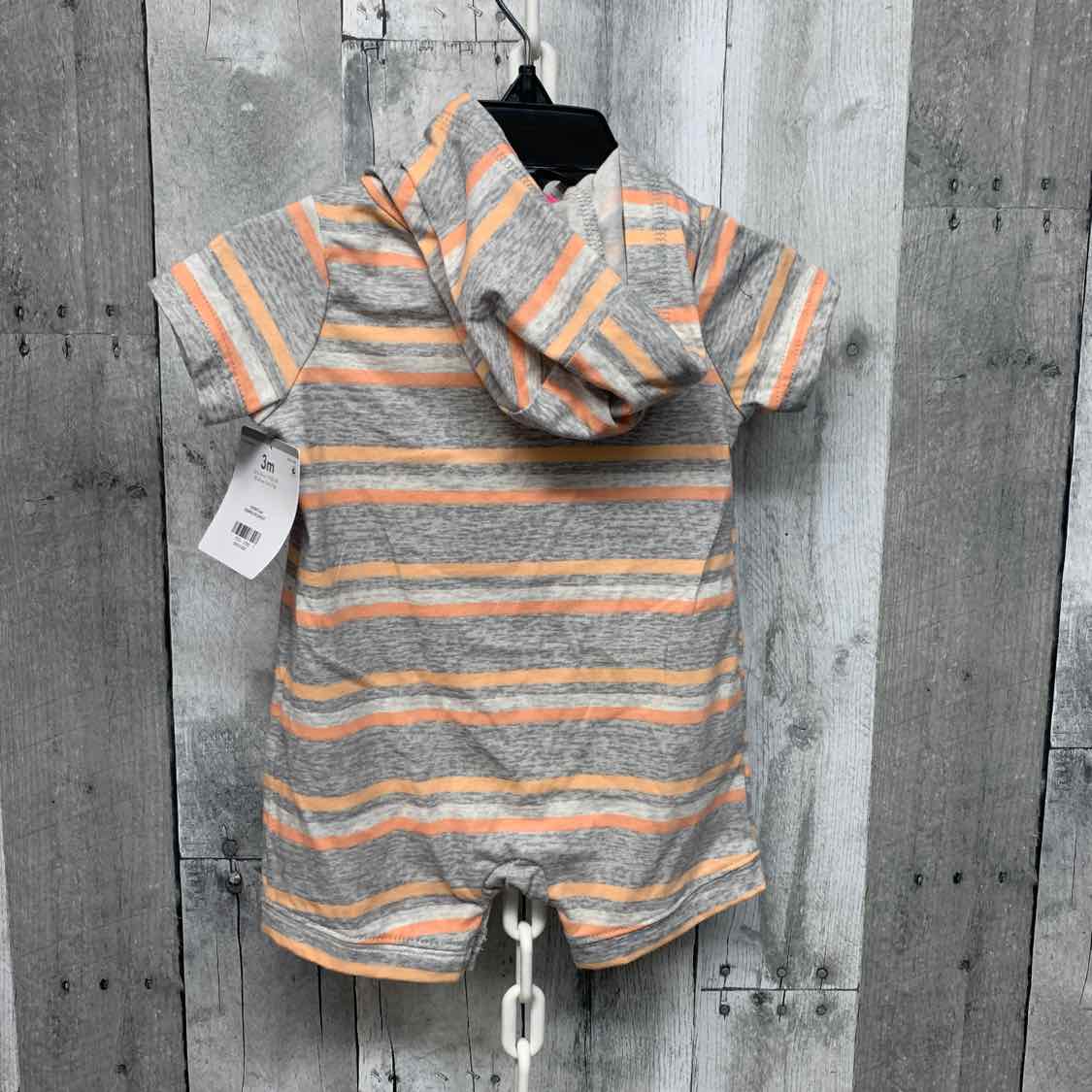 Size 3 Months Gray/Orange Carter's Romper
