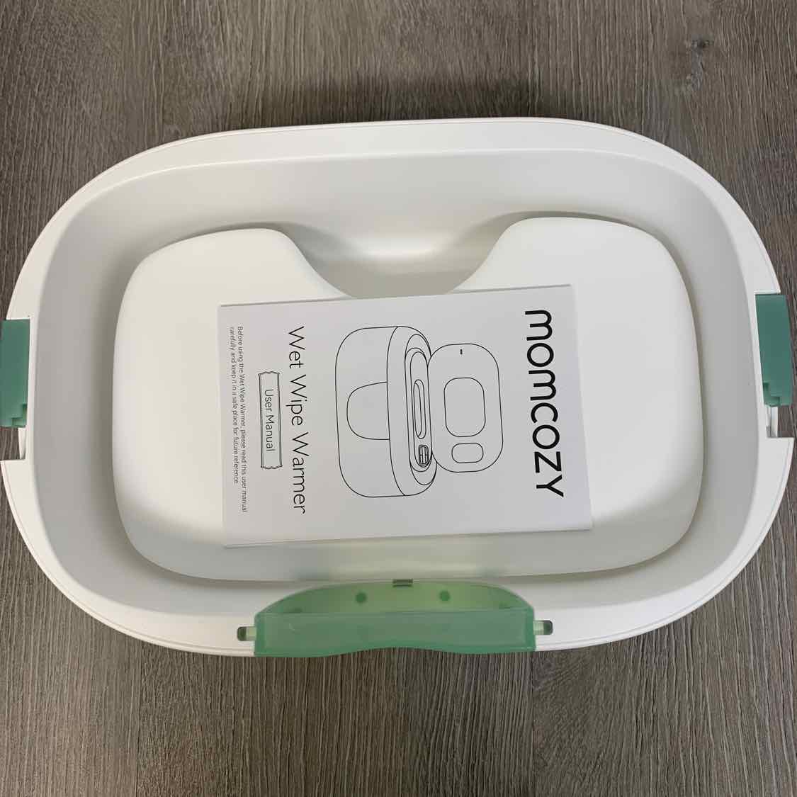 MomCozy White/Green Wipes Warmer